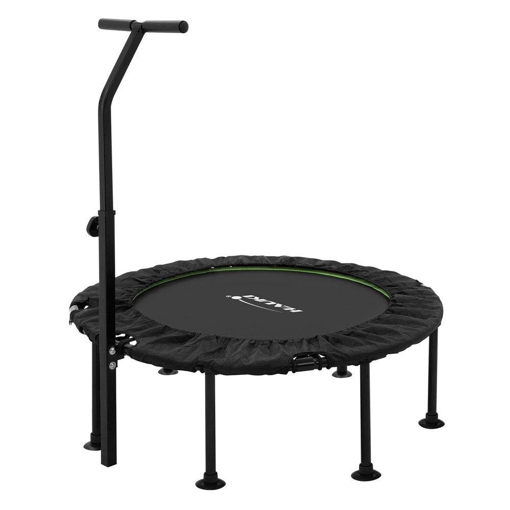 Hauki Fitnesstrampolin Indoor/Outdoor klappbar Mini Trampoline für Zuhause Bodentrampolin, Ø 102 cm, faltbar Ø102 cm Leise Rückprall mit verstellbare Haltegriff bis 150kg
