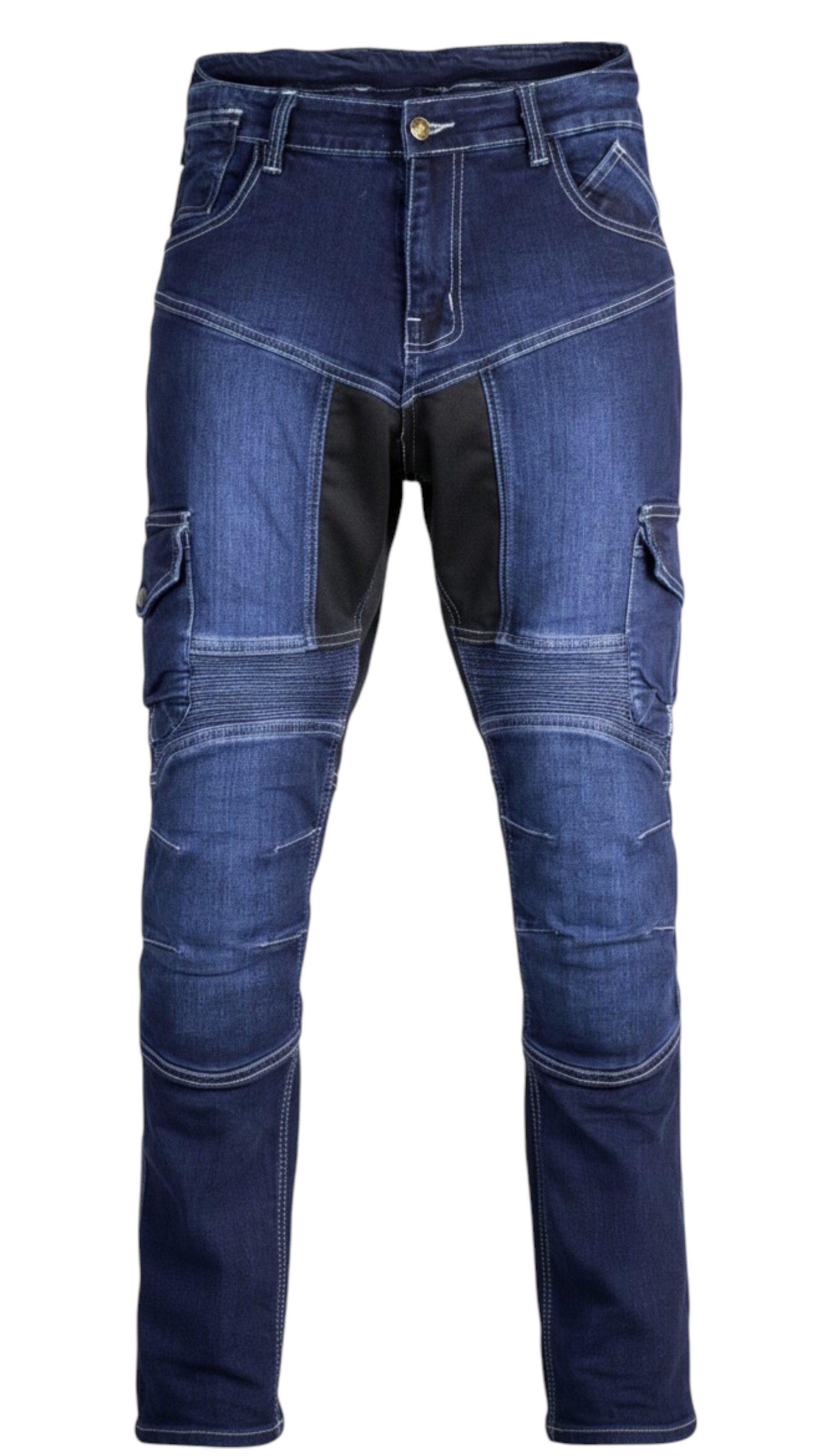 MDM Motorradhose Herren Motorrad Jeans mit Protektoren, Cargo Biker Hose – Bild 4 von 5