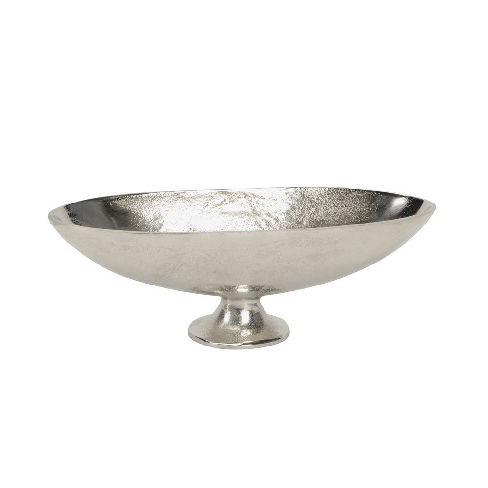 Posiwio Dekoschale Ovale Dekoschale OFFICE silber mit Standfuß aus Aluminiu günstig online kaufen