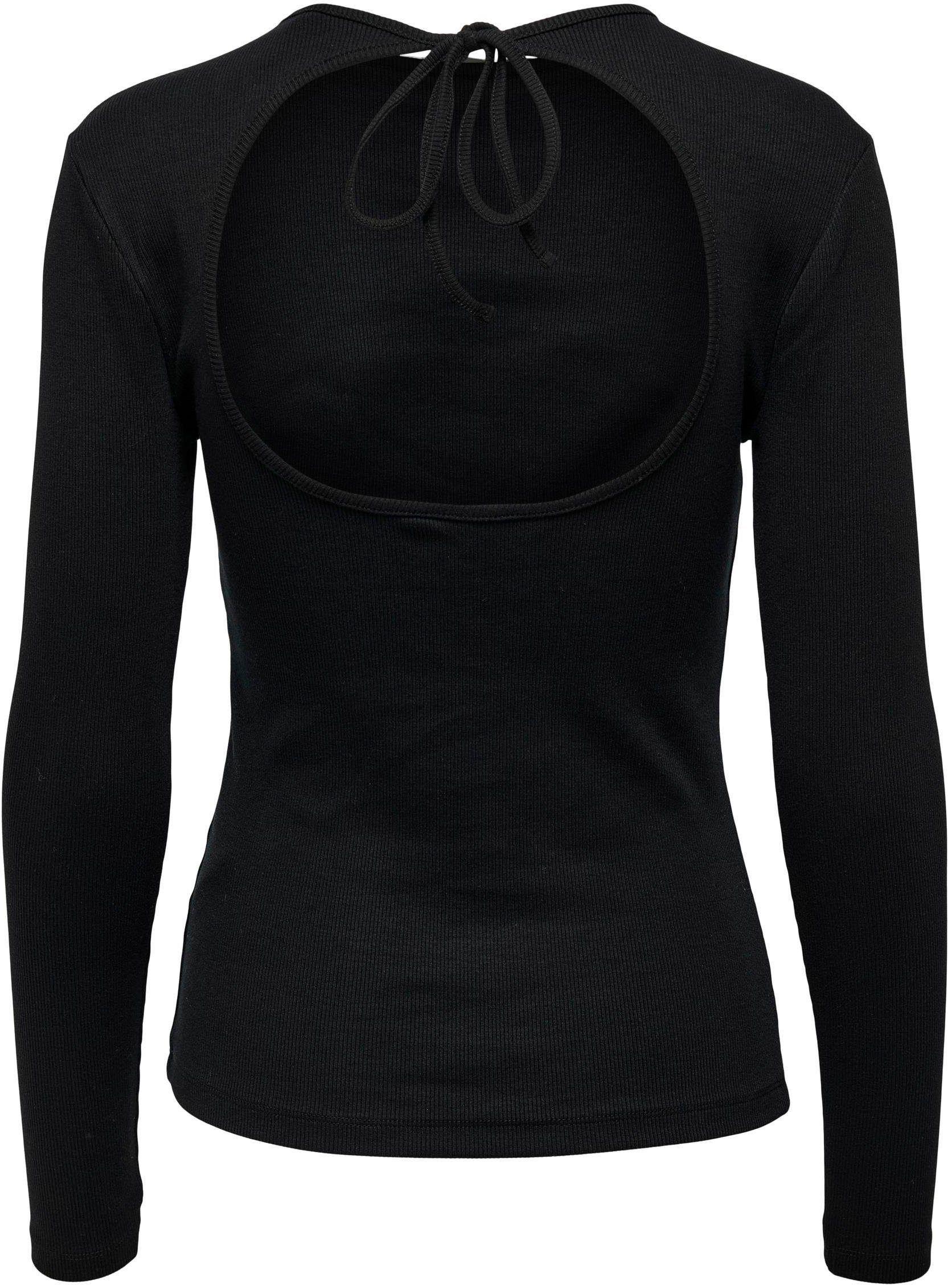 ONLY Rundhalsshirt ONLNULAN L/S OPEN JRS BACK TOP