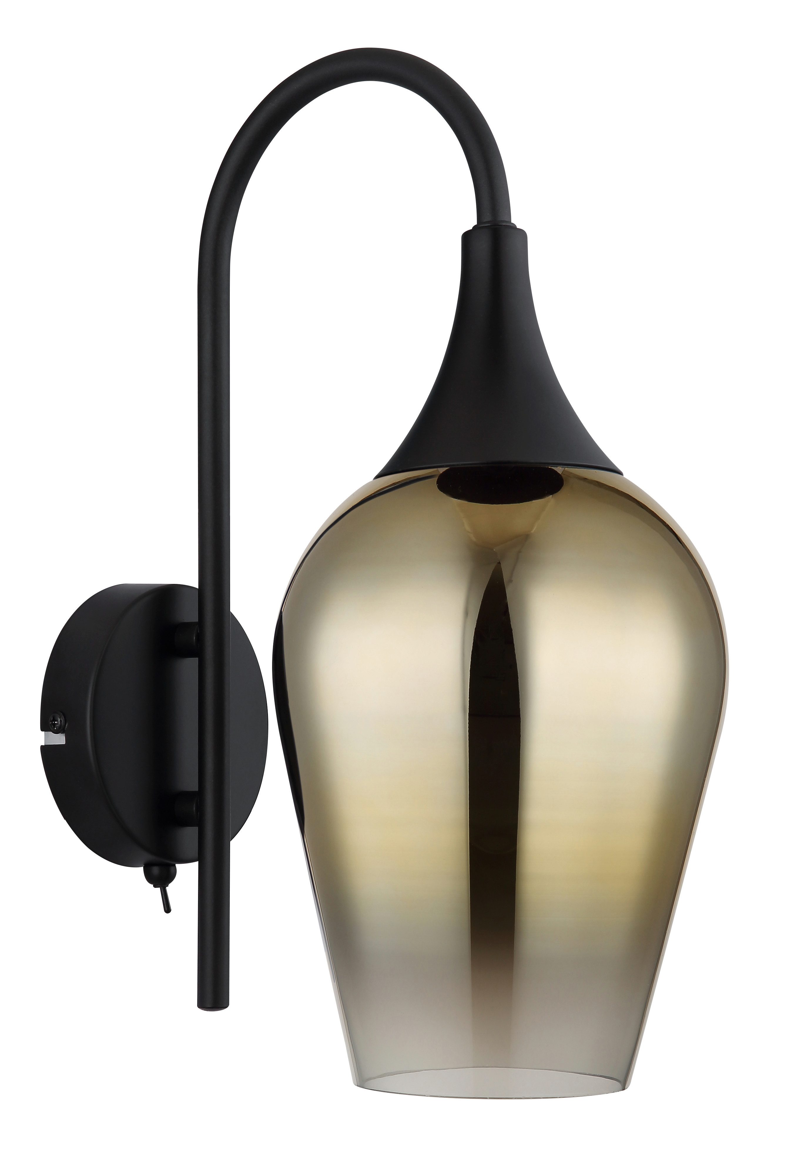 GLOBO LIGHTING Wandleuchte LAVUS, ohne Leuchtmittel, Tischlampe/Glas goldfarben/Schlafzimmer/Wohnzimmer/Flur