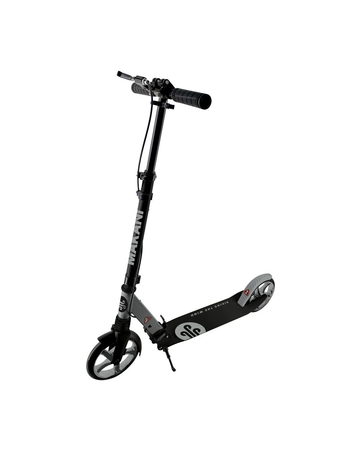 Makani Cityroller Scooter Vale, PU-Räder mit Federung, klappbar, Handbremse, Seitenständer grau