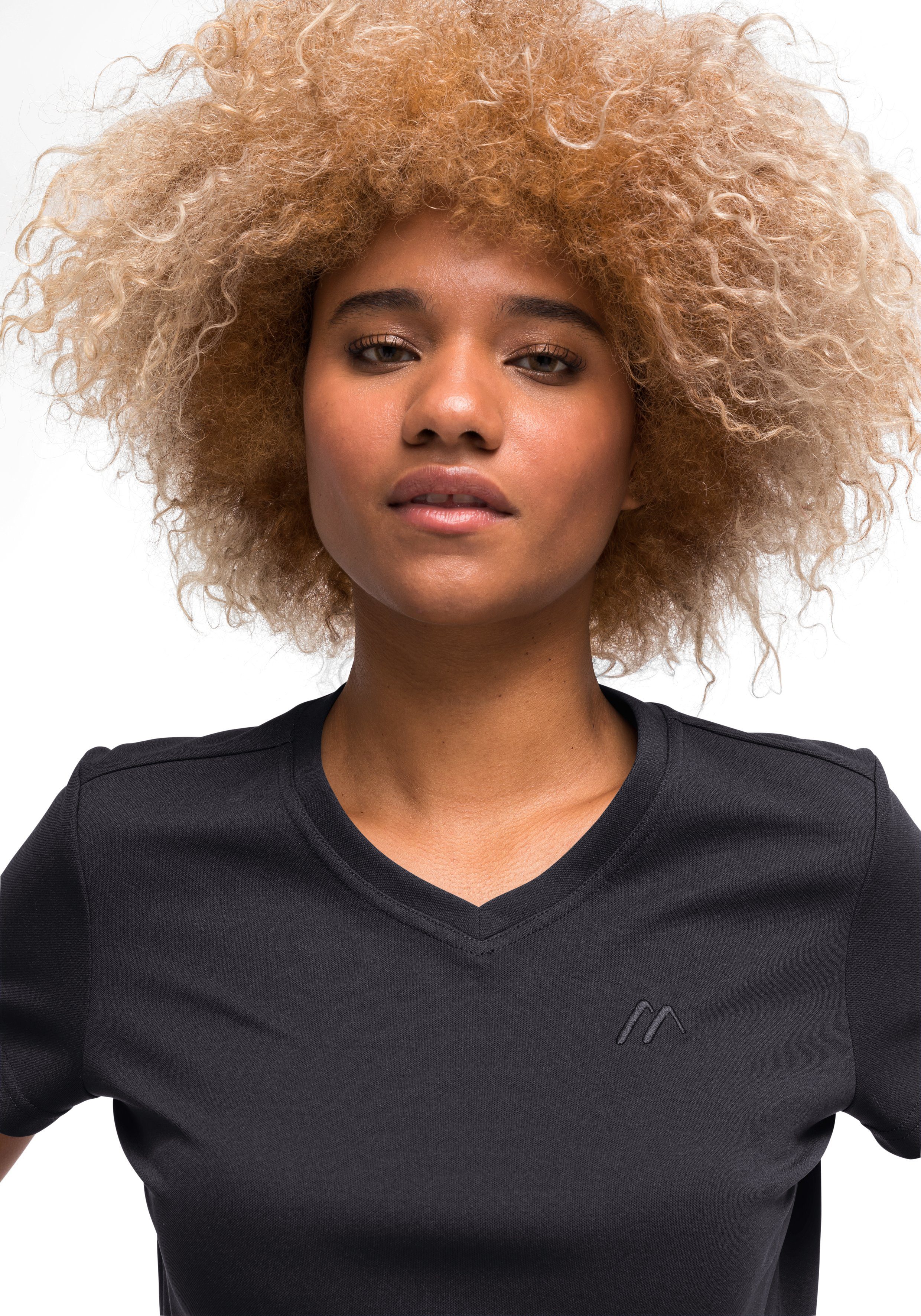 Maier Sports Funktionsshirt Kurzarmshirt Wandern Damen schwarz Freizeit T-Shirt, und für Trudy