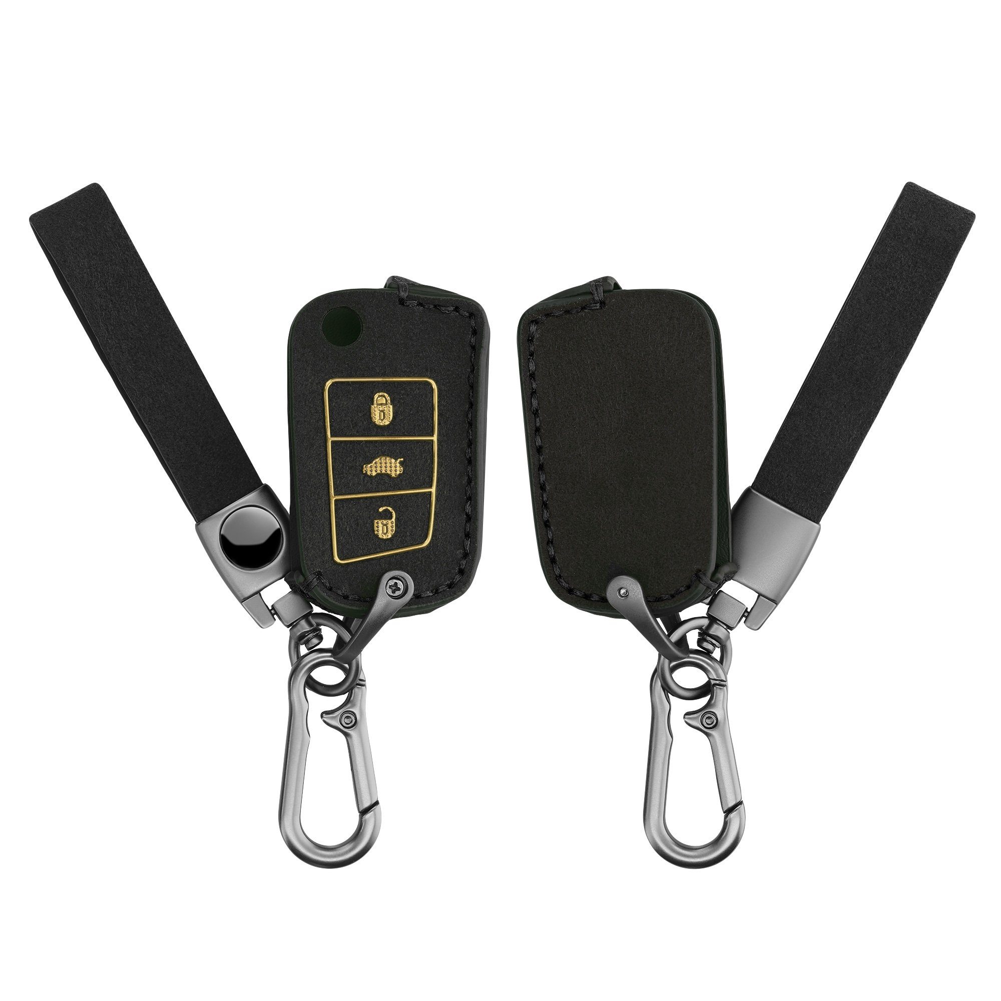 kwmobile Schlüsseltasche Autoschlüssel Kunstleder Hülle für VW Golf 7 MK7, Schlüsselhülle Schlüssel Case Cover