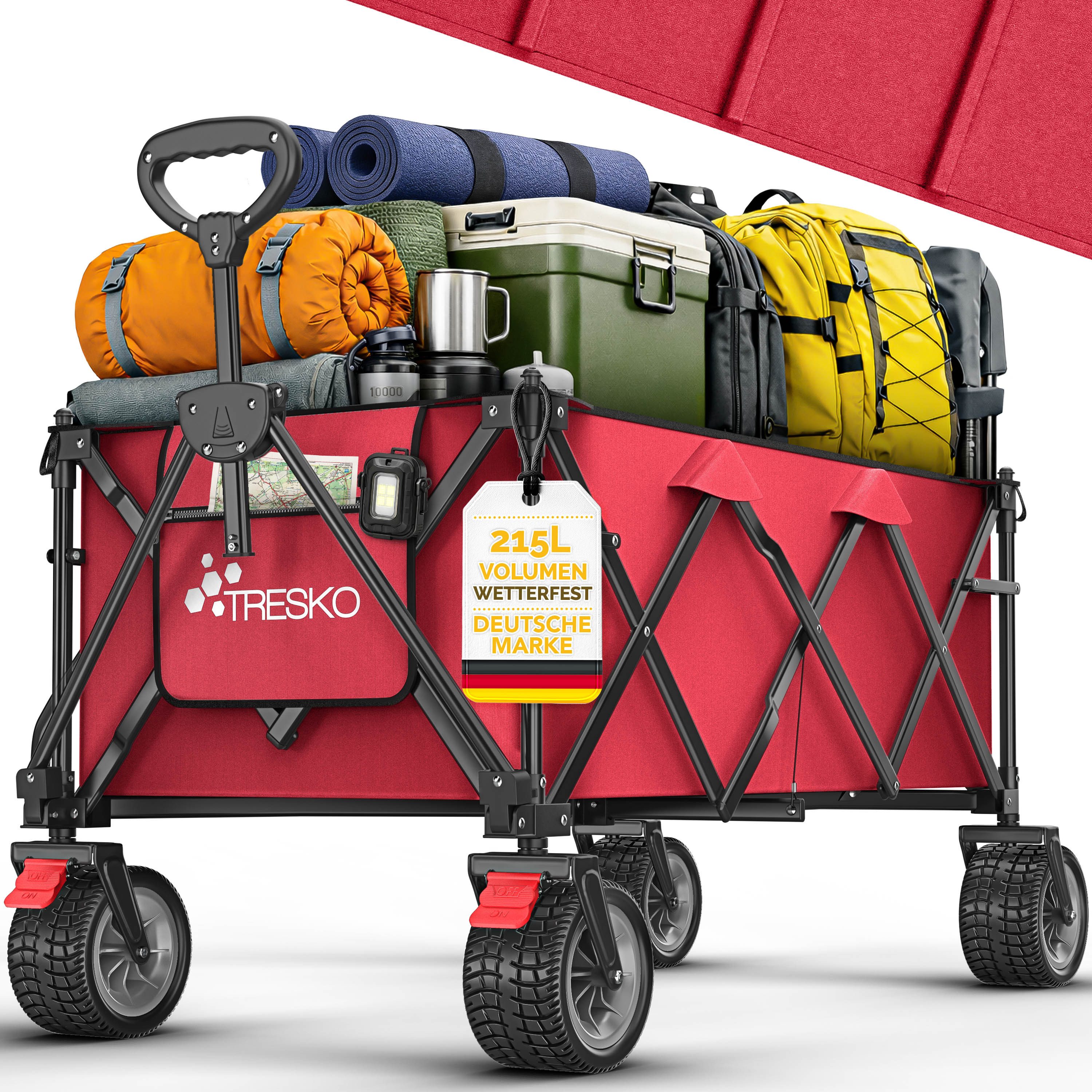 Bollerwagen TRESKO® GV-215 Faltbarer Bollerwagen Handwagen