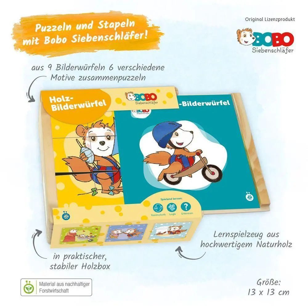 Trötsch Verlag Puzzle Trötsch Bobo Siebenschläfer Bilderwürfel Puzzle, Puzzleteile