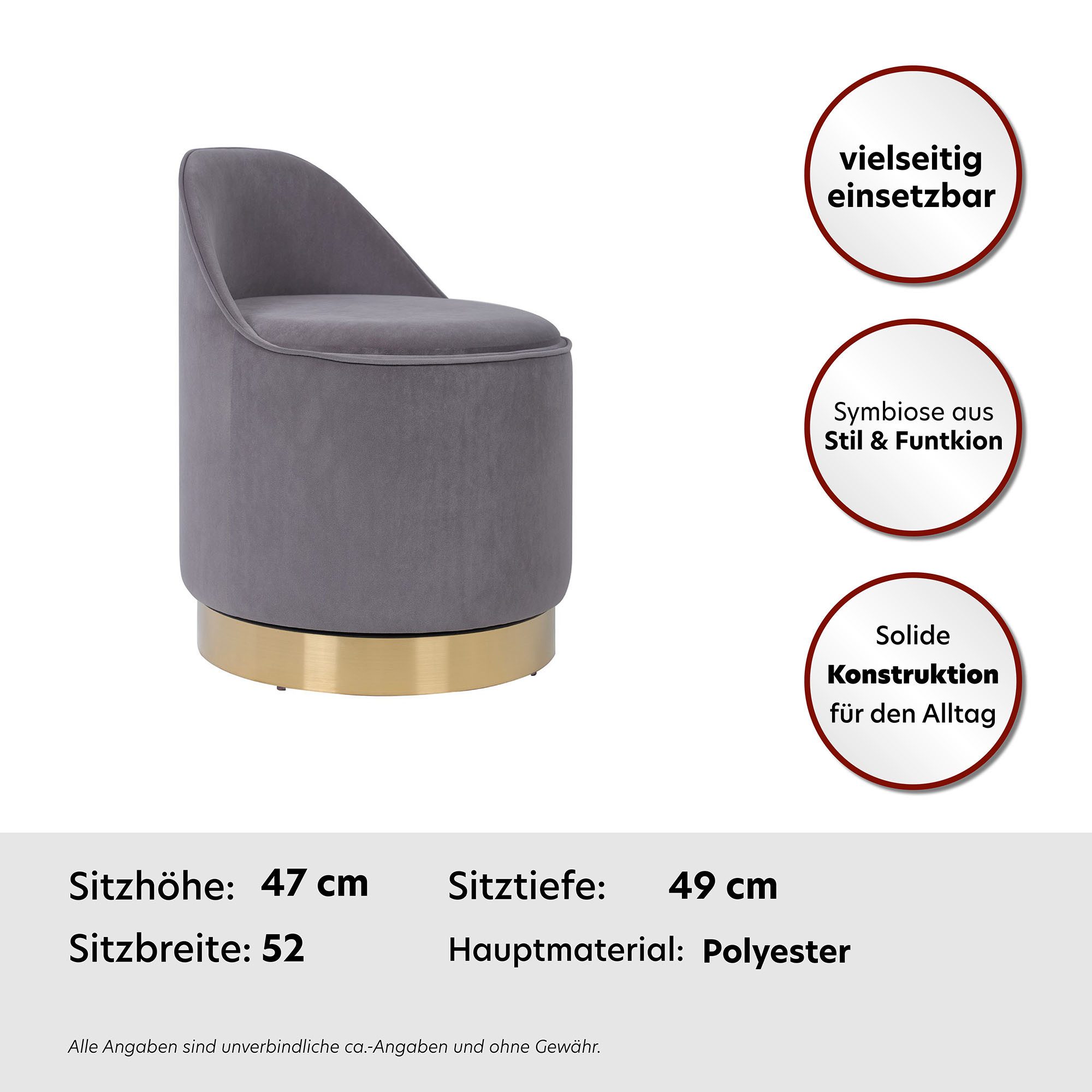 Kayoom Sessel Drehhocker Viktor 125,Drehhocker in modernem Design,Stauraum im Innere (1-St), drehbarer Sockel, mit Stauraum, komfortable Rückenstütze