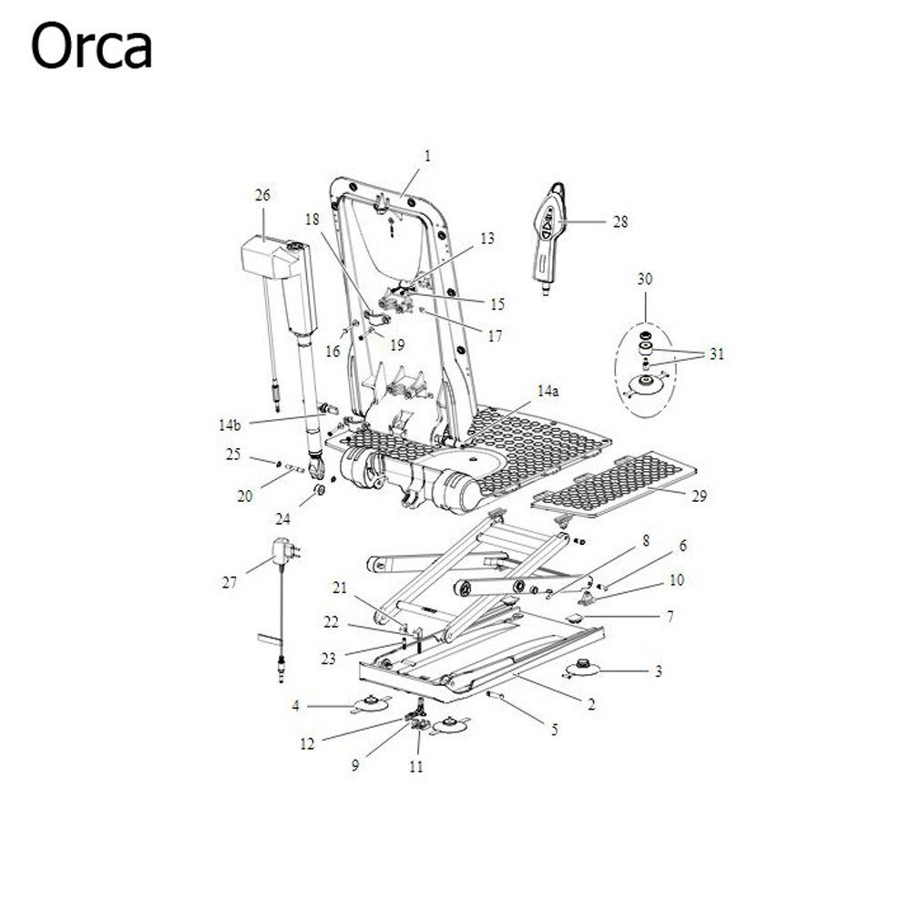 Invacare Badewannentablett Ersatzteile Aquatec Orca und Orca XL