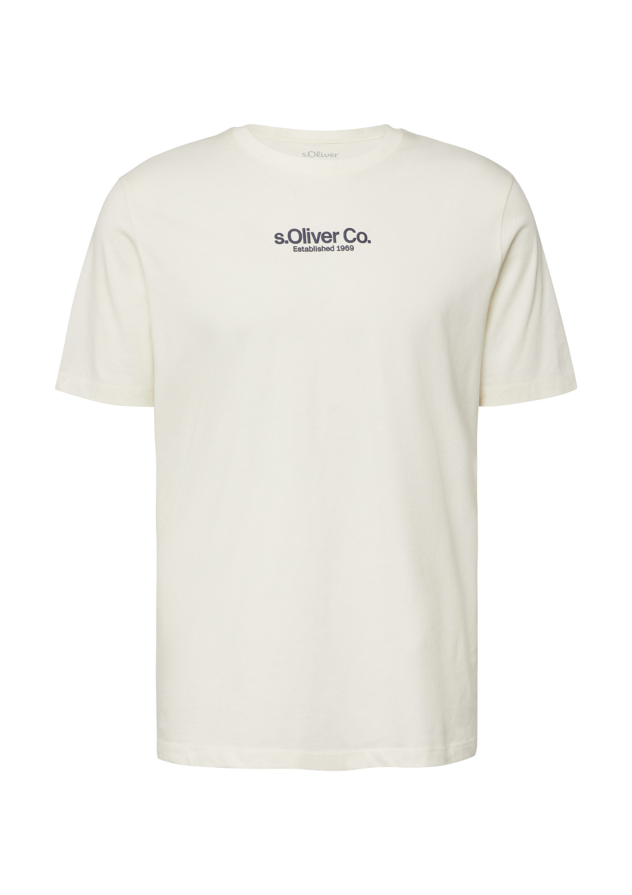 s.Oliver Kurzarmshirt T-Shirt T-Shirt mit Crew Neck und Logoprint
