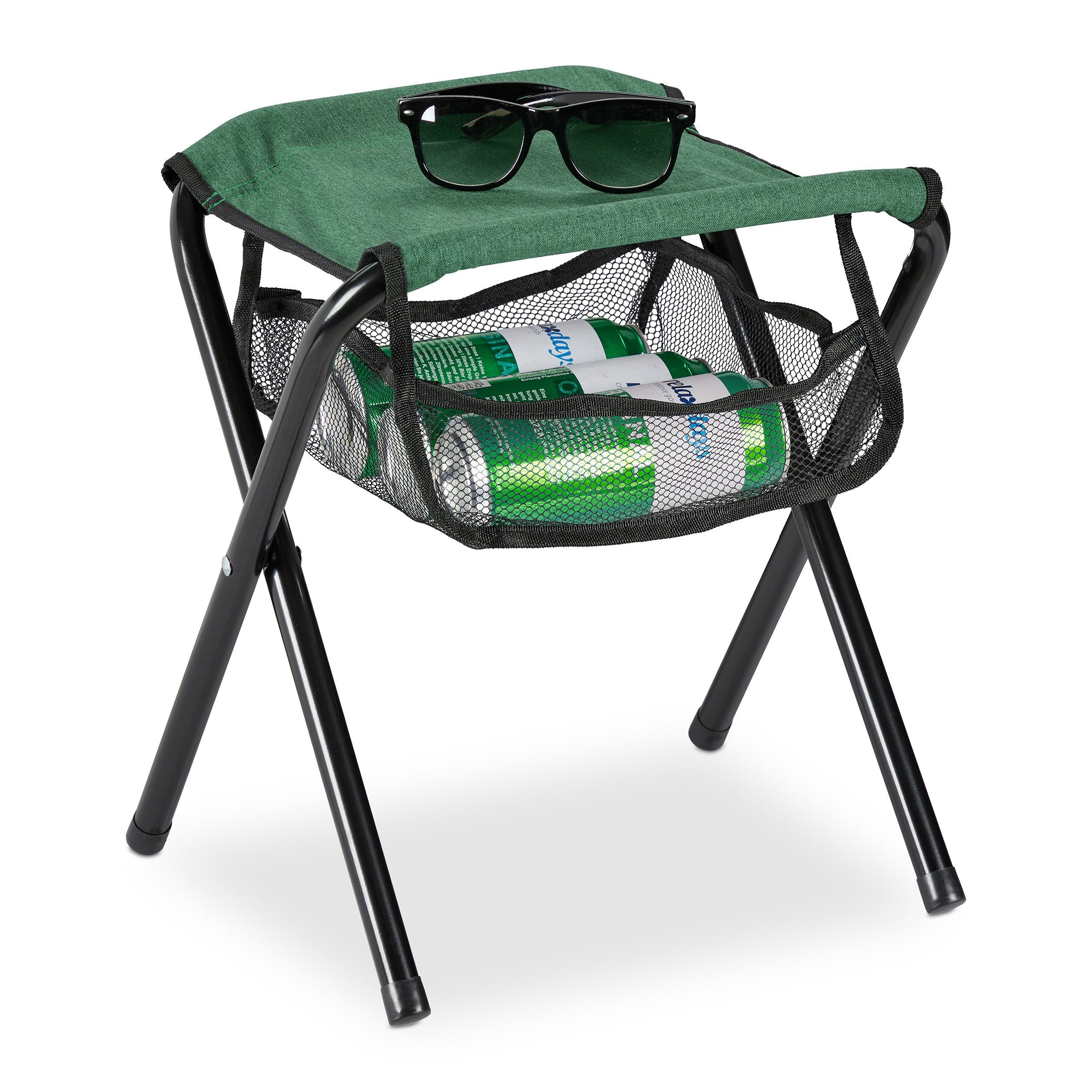 relaxdays Campinghocker Grüner Klapphocker bis 120 kg | Hocker