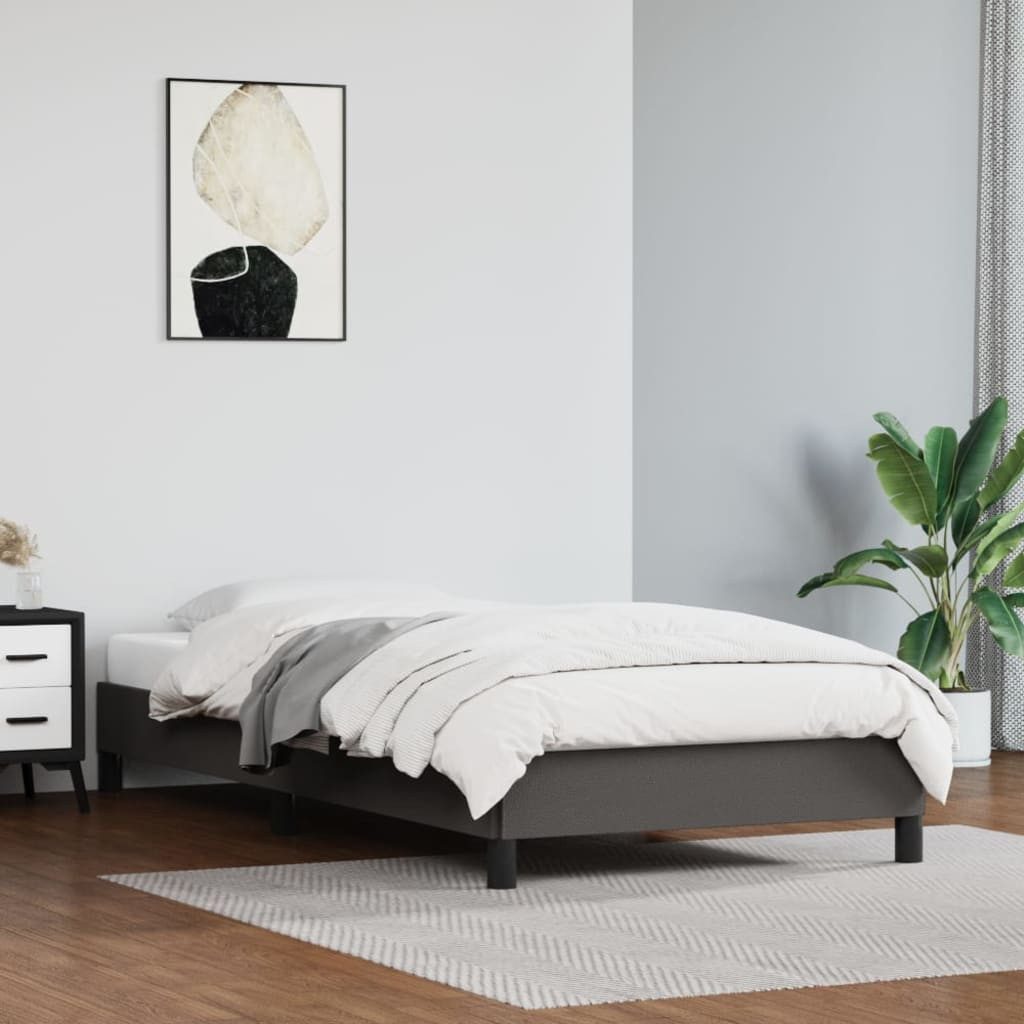 furnicato Bettgestell Grau 90x200 cm Kunstleder günstig online kaufen
