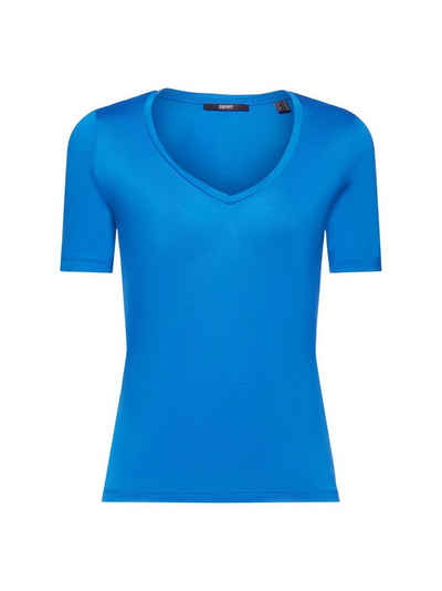 Esprit Collection T-Shirt T-Shirt mit V-Ausschnitt, TENCEL™ (1-tlg)