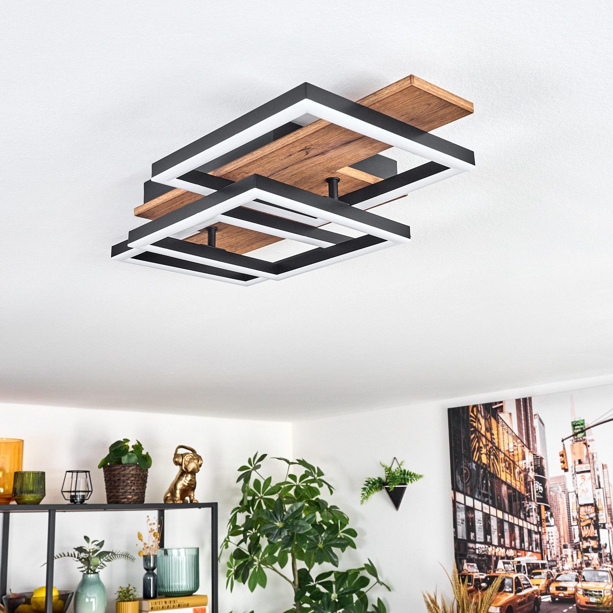 hofstein Deckenleuchte Deckenlampe aus Metall/MDF/Kunststoff in günstig online kaufen