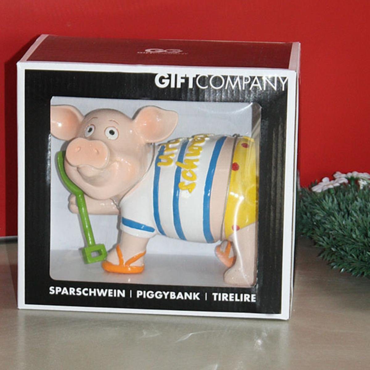 Giftcompany Spardose Gift-Company Urlaubs-Sparschweini HOLIDAY Größe M, (Stück, 1-tlg)