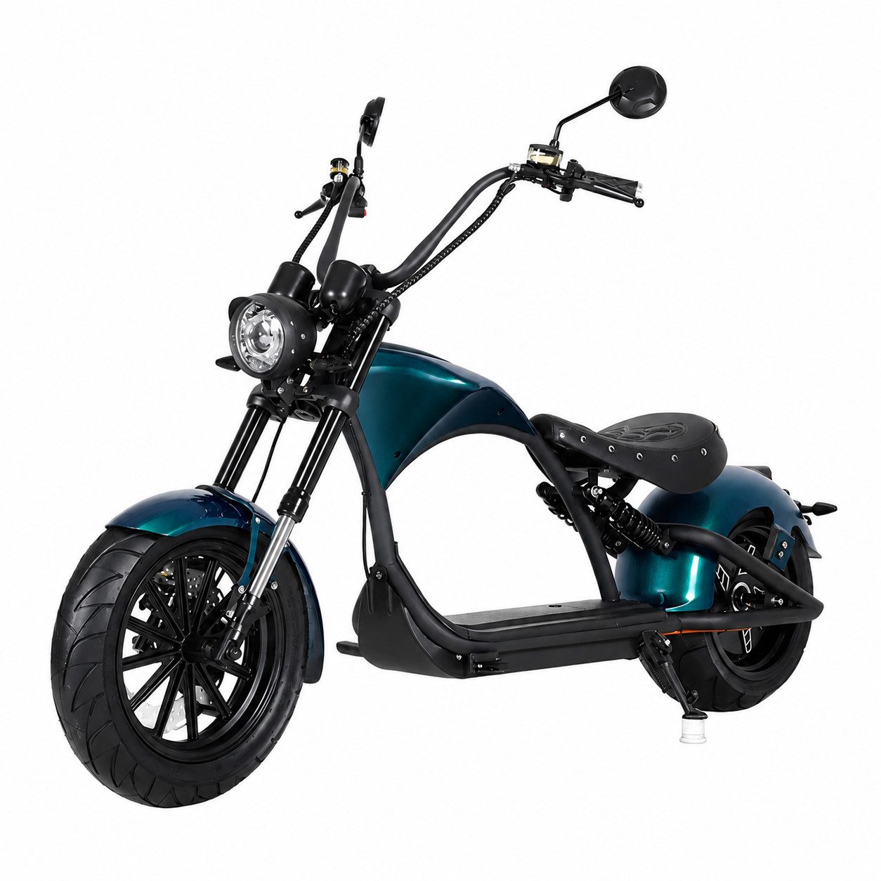 E-Motorroller E-Chopper mit Straßenzulassung 2000W 60V 30AH 45km/h COC EEC