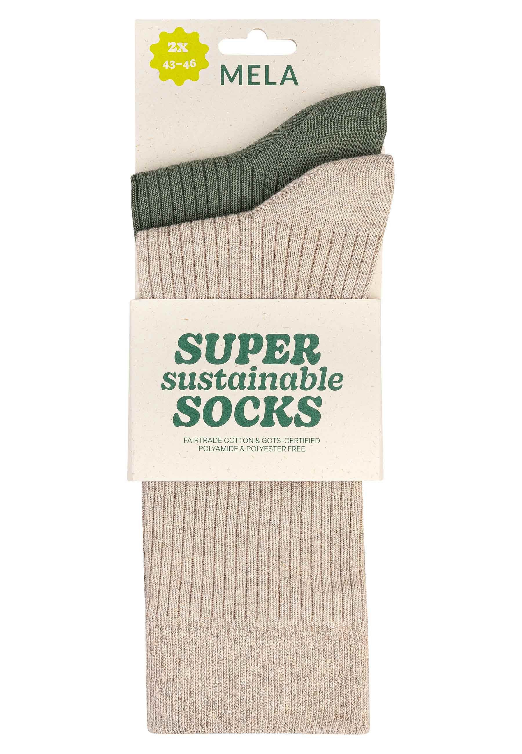 MELA Socken Gerippte Socken 2 Paare Das Elasthan "Roica" ist abbaubar, ohne günstig online kaufen