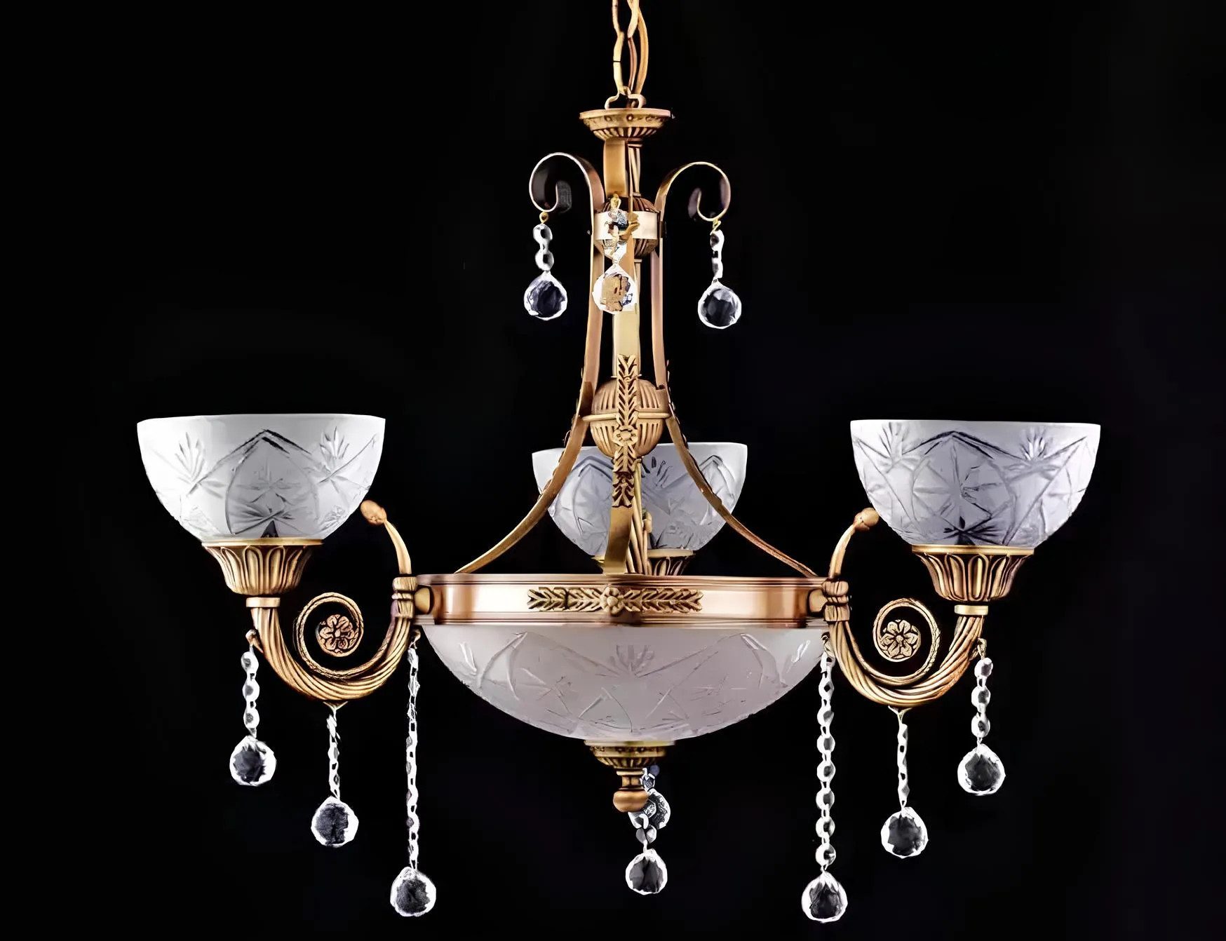 JVmoebel Kronleuchter Grau Glas Kronleuchter mit eleganten Details, Leuchtmittel wechselbar, Made in Europa