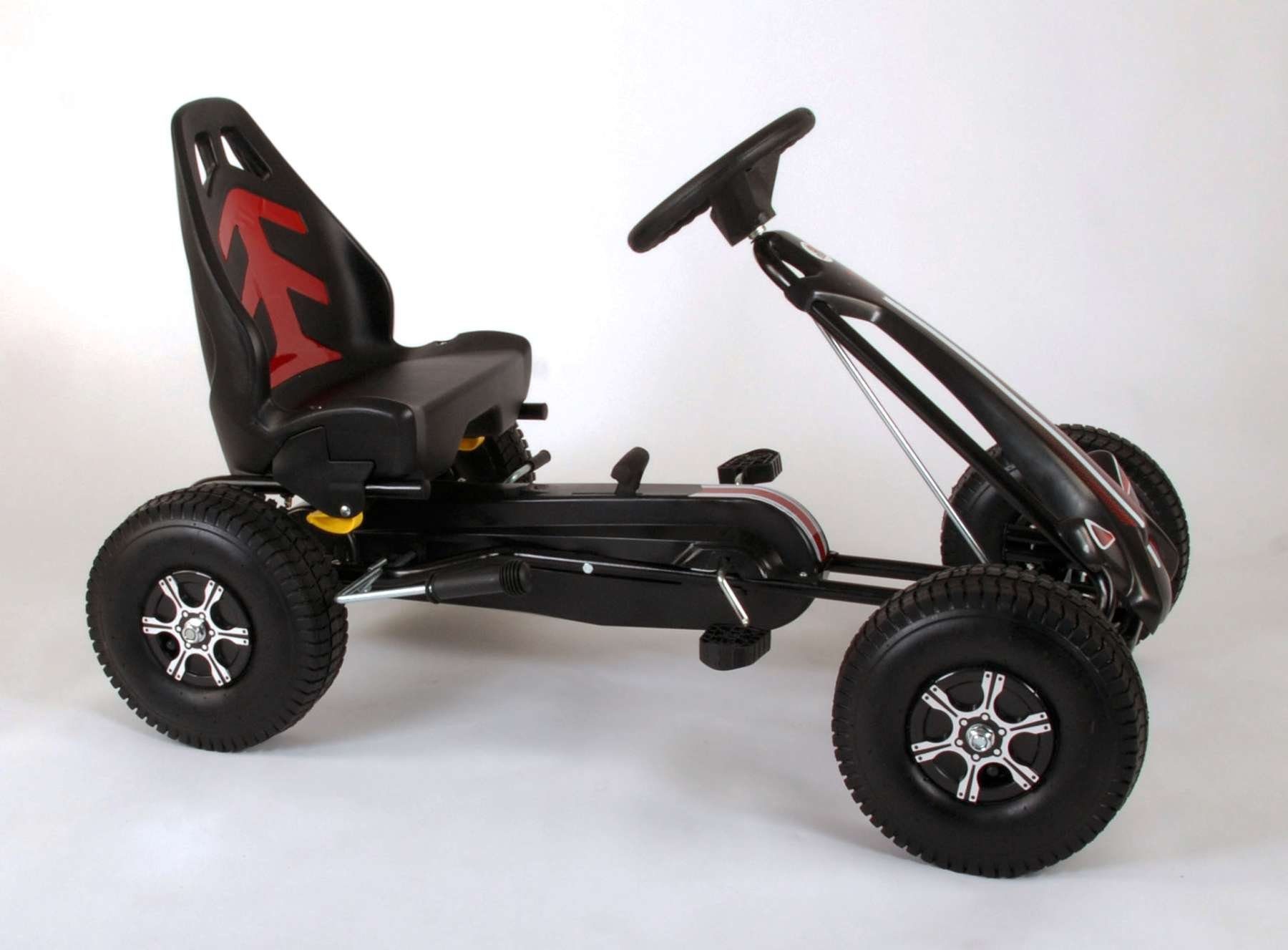 schwarz, zusammengebaut, groß Kinderfahrrad Kart Luftbereifung, kg, bis - - Plastikfelgen Jungen 50 - Rennwagen Volare Go - 85% Luftreifen