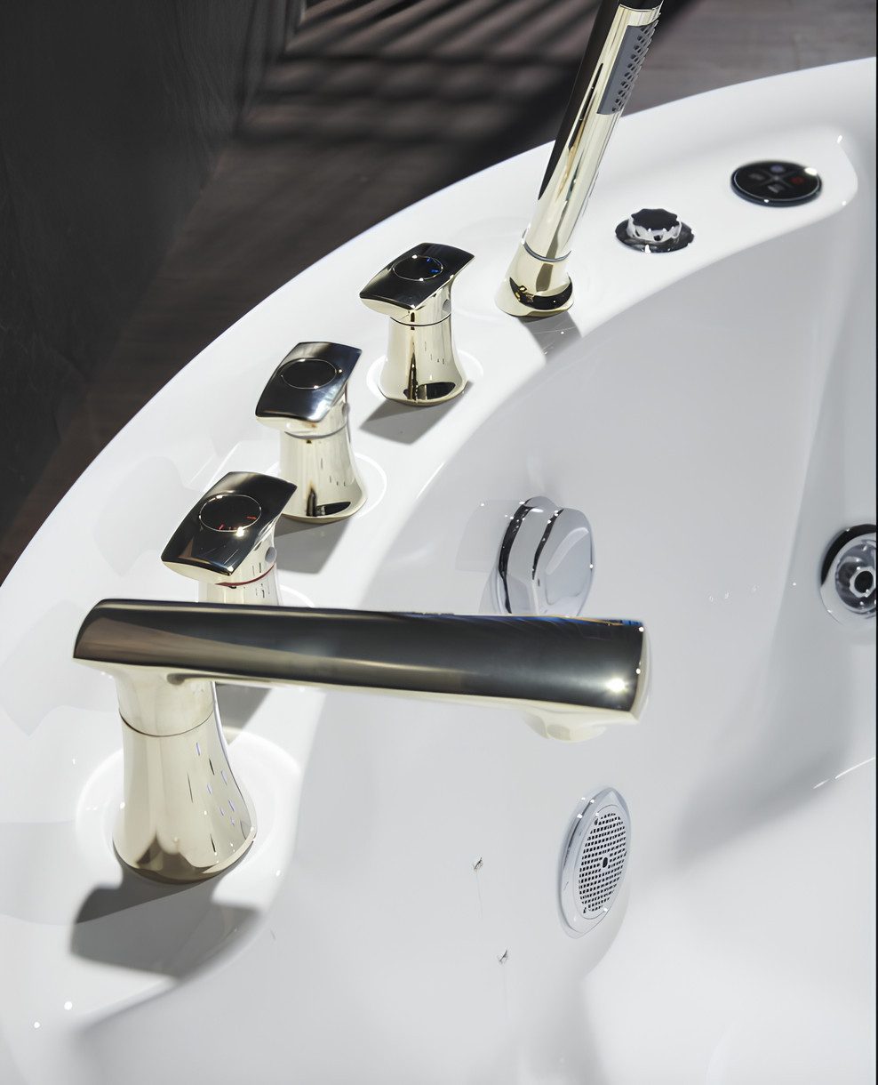 Xlmoebel Whirlpool-Badewanne Luxuriöse Innen-Whirlpool-Badewanne mit Wasserstrahlen, (1-tlg), Hergestellt in Europa