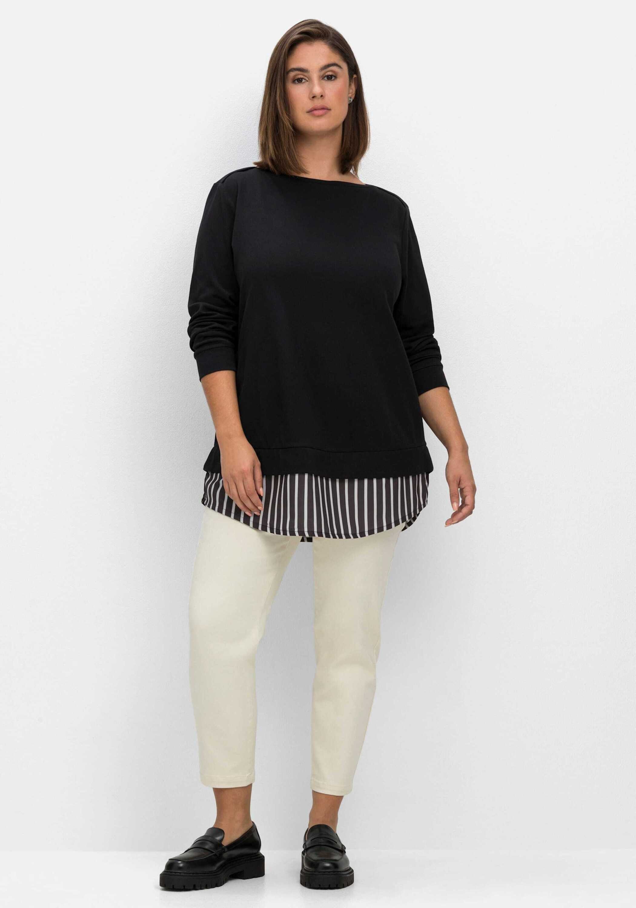 Sheego T-Shirt 2-in-1-Shirt Langarm mit Ansatz aus Blusenstoff günstig online kaufen