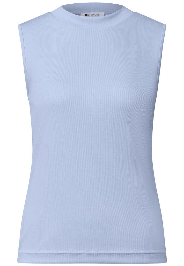 STREET ONE Shirttop LTD QR silk look rib turtle ne
