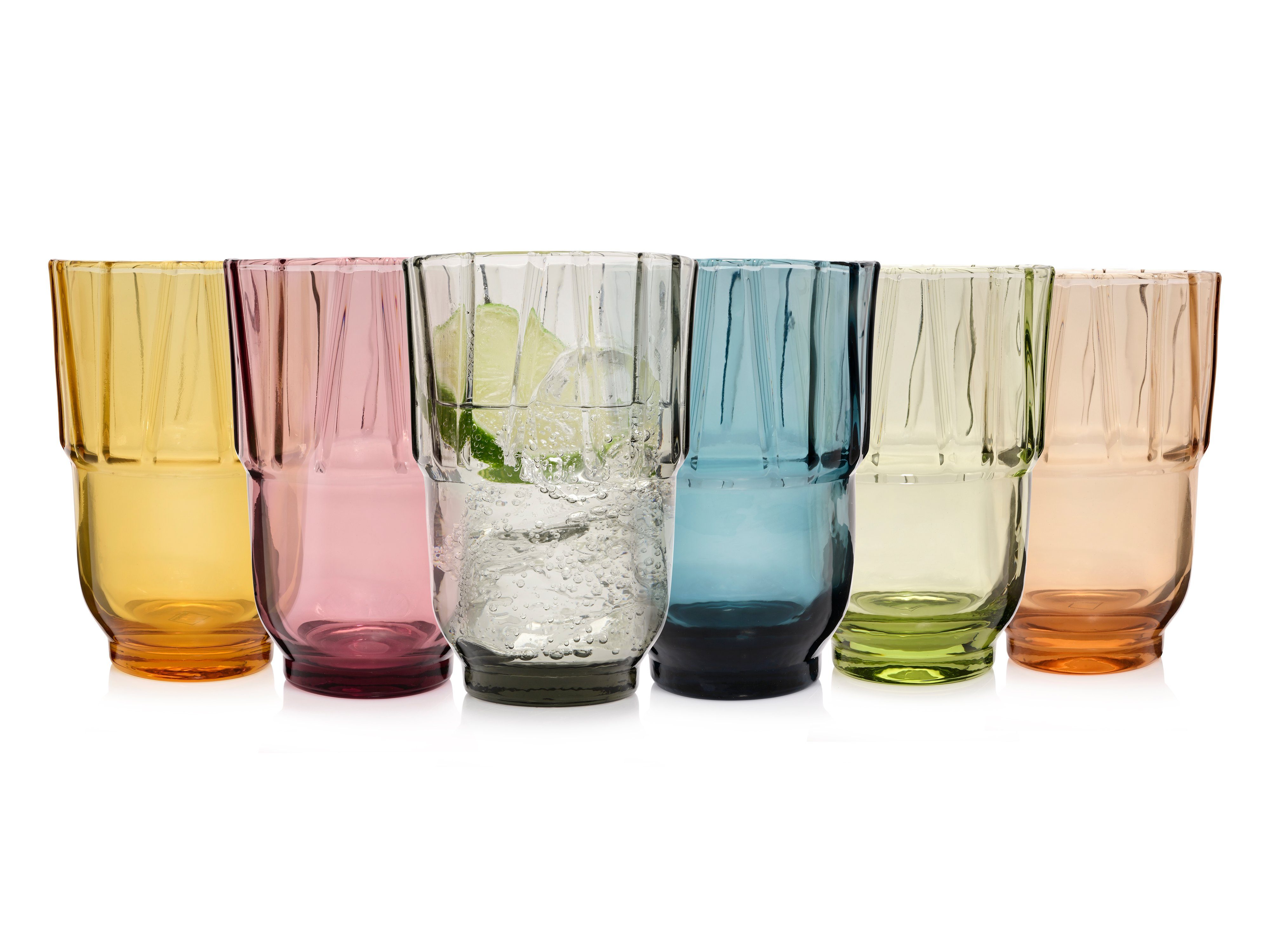 SÄNGER Gläser-Set Casablanca buntes Wassergläser Set, 6-tlg., Glas, 300 ml, spülmaschinengeeignet