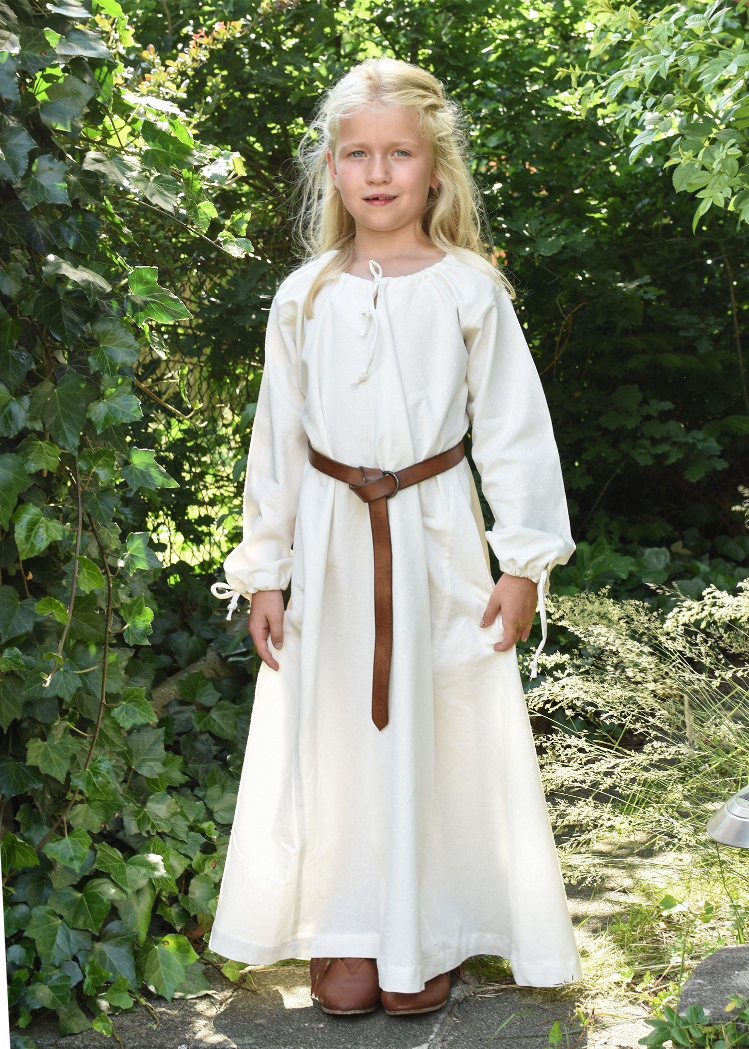 Battle Merchant Ritter-Kostüm Kinder Mittelalterkleid, Unterkleid Ana, natur