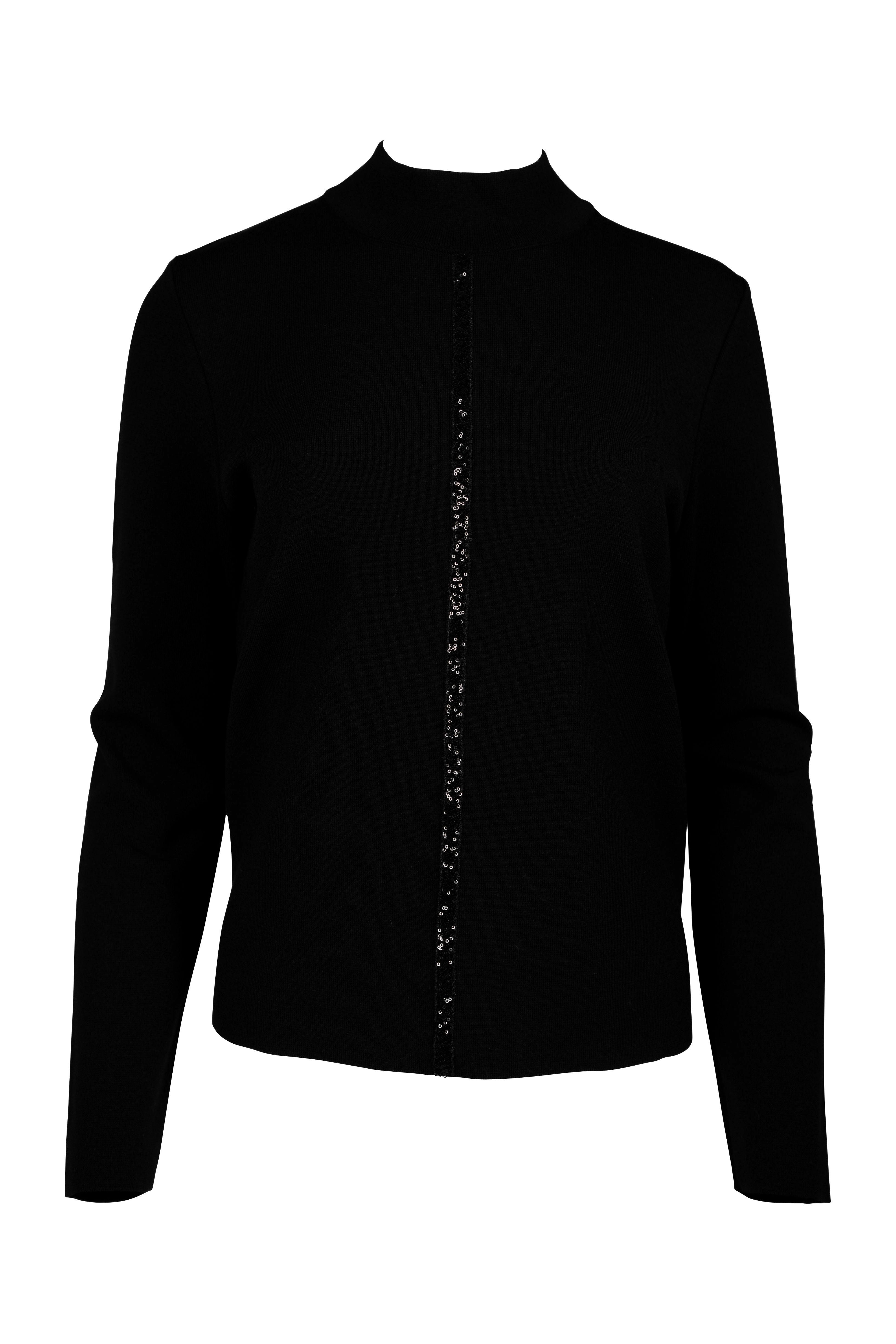 Rollkragenpullover Pullover mit Turtleneck und Pailettenband