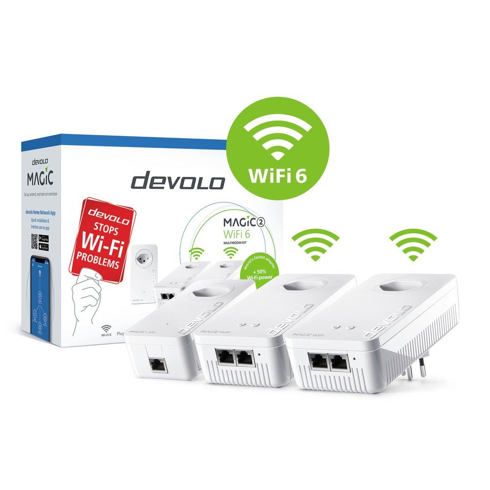 DEVOLO Devolo Magic 2 WiFi 6 Multiroom Kit Powerline WLAN Multiroom Starter K Reichweitenverstärker