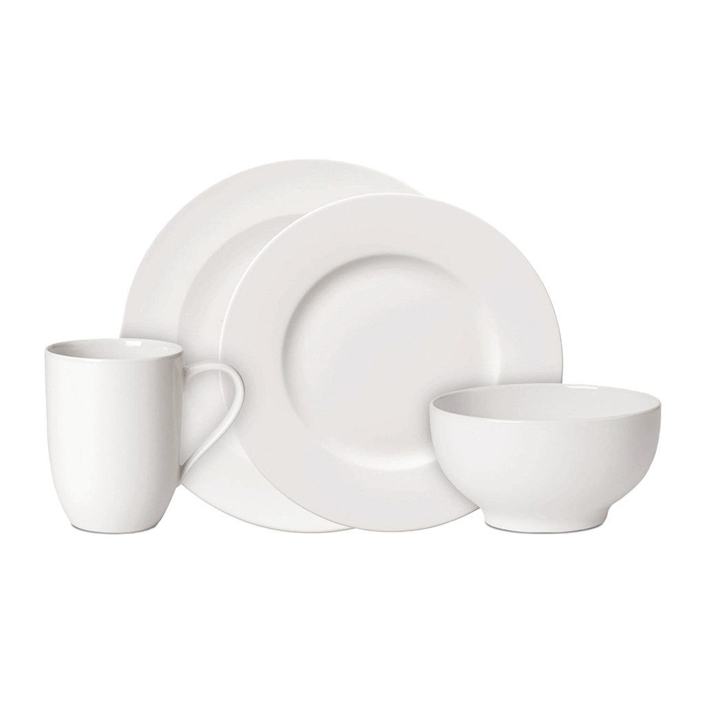 Villeroy & Boch Geschirr-Set For Me Geschirrservice 16-teilig (16-tlg), 4 Personen, Porzellan, Premium Porcelain, mikrow.- & spülm.sicher, Made in Germany