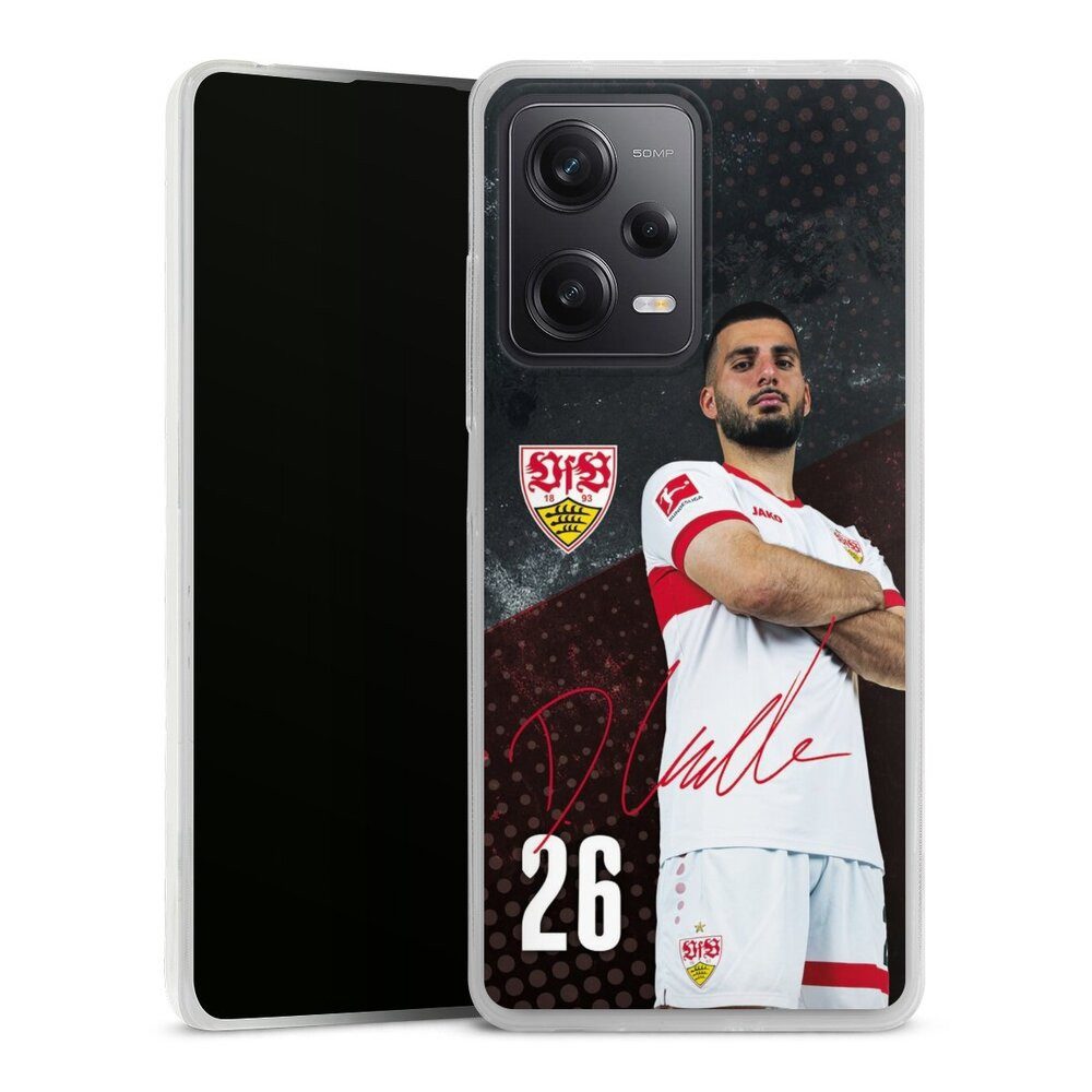 DeinDesign Handyhülle VfB Stuttgart Deniz Undav Offizielles Lizenzprodukt Deniz Undav 24/25, Xiaomi Redmi Note 12 Pro 5G Slim Case Silikon Hülle Ultra Dünn
