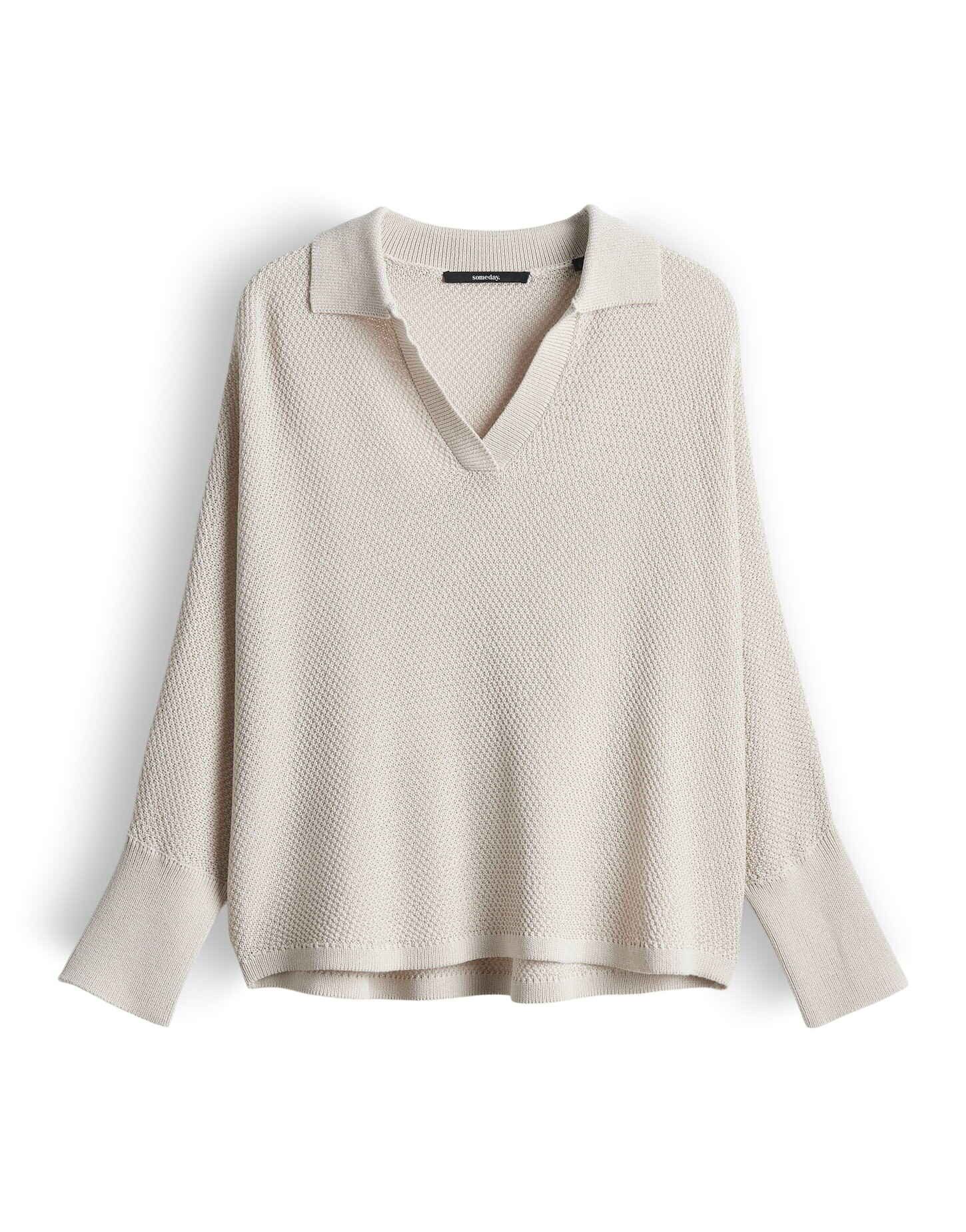 someday Strickpullover Telanora aus ECOVERO™-Strick Oversized Silhouette mit Polokragen, lässig