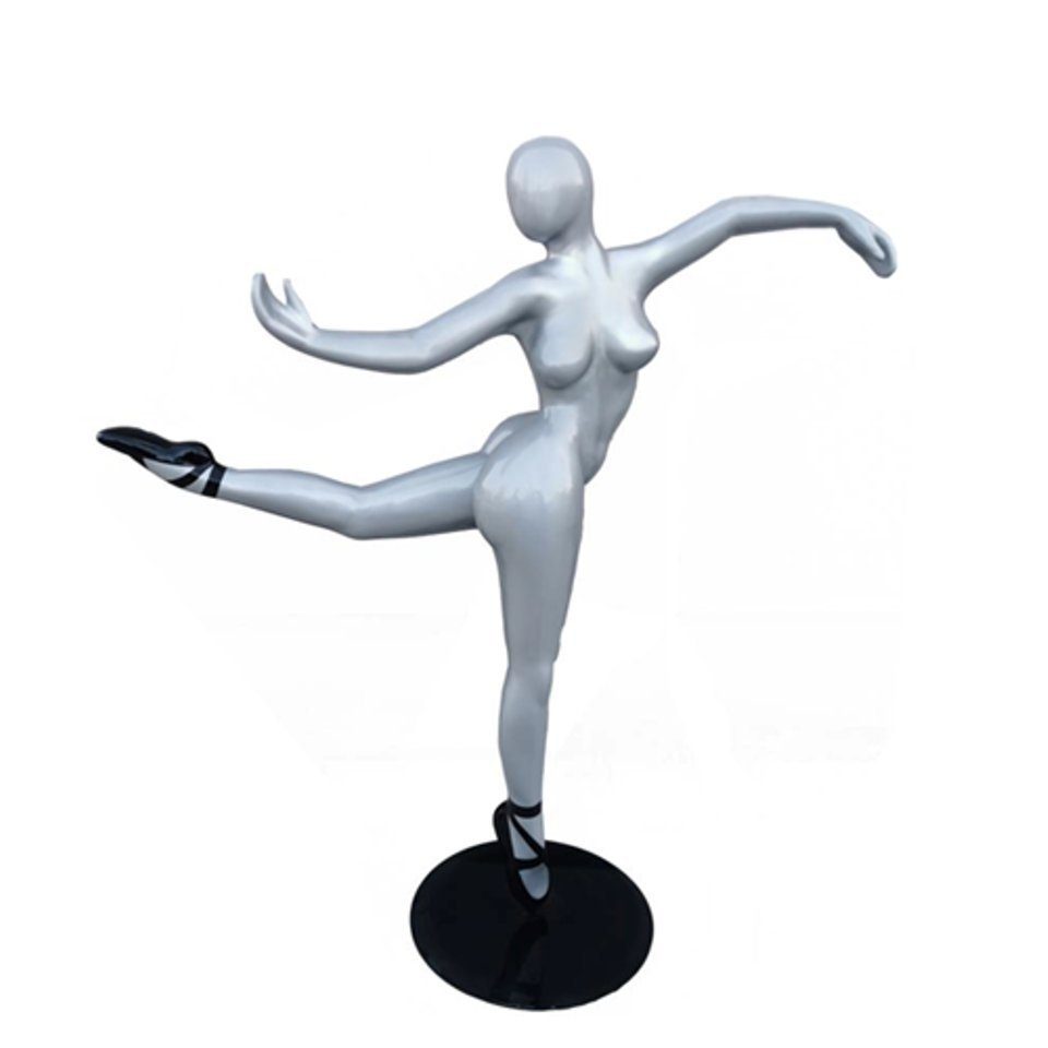 JVmoebel Skulptur Design Figur Ballerina PVC Skulptur Statuen Figuren Dekoration 150cm Deko Silber