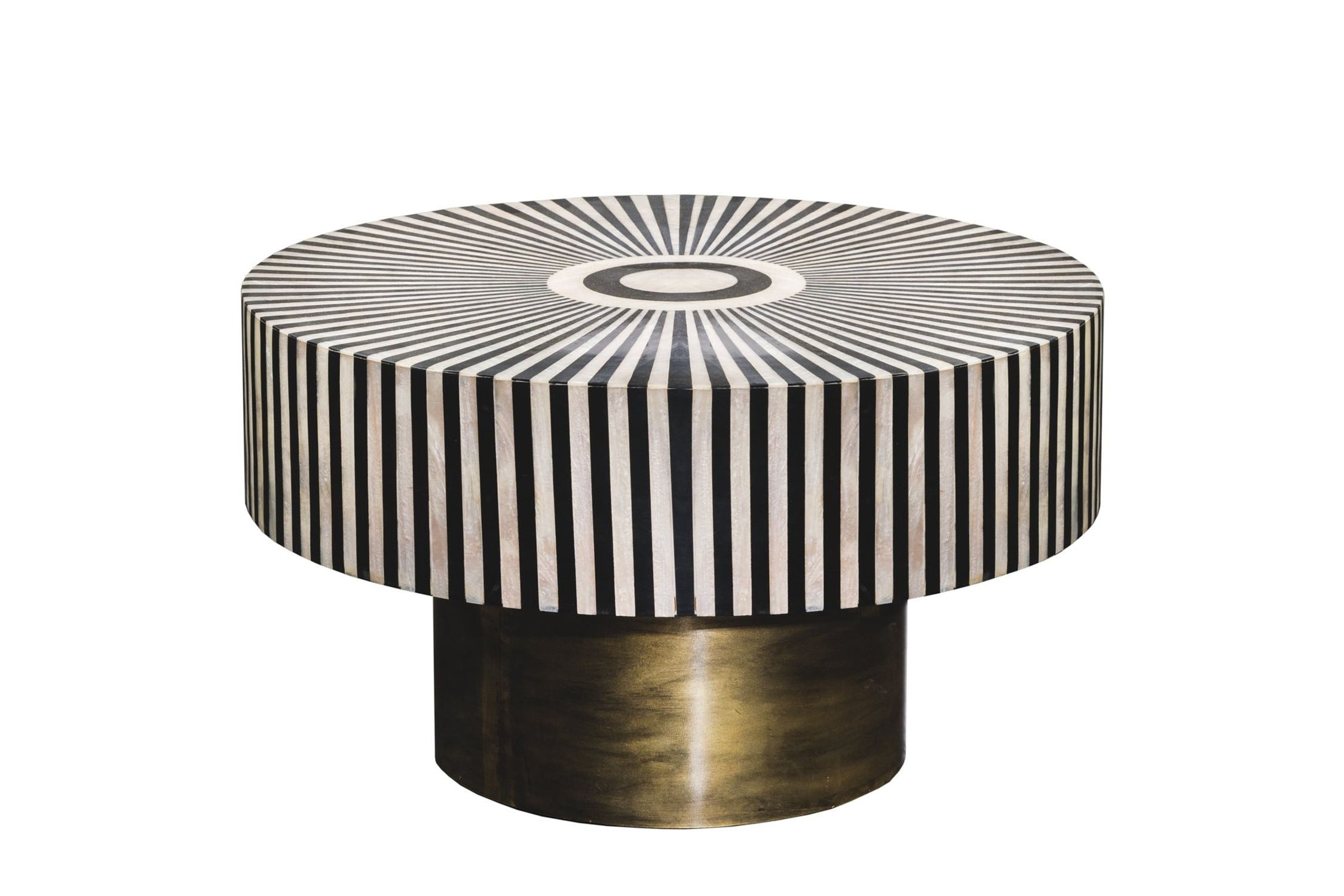 Licht-Erlebnisse Couchtisch DIEGO, Handarbeit Intarsien in Schwarz Gold Wei günstig online kaufen