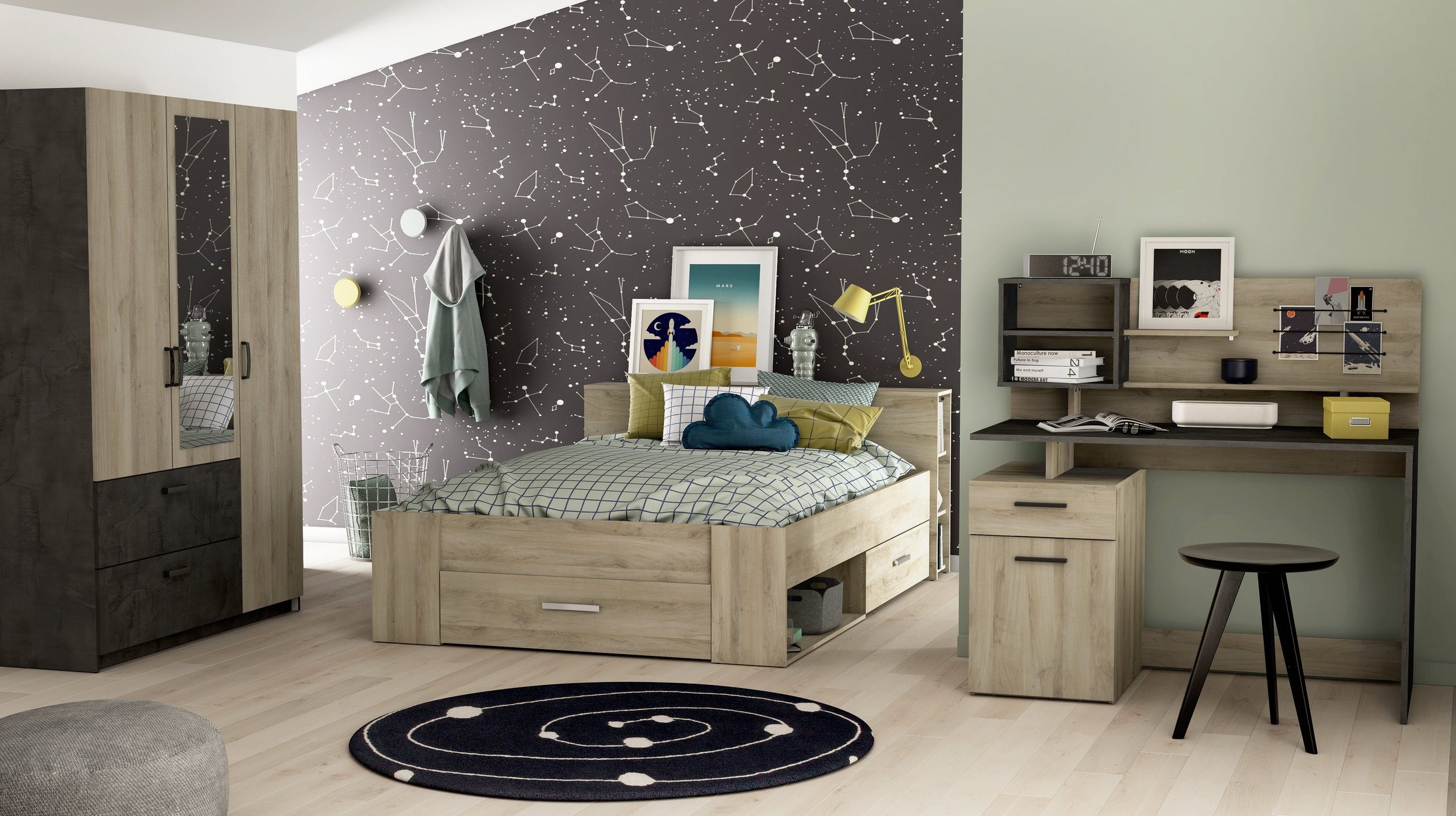 habeig Regal-Schreibtisch Schreibtisch Computertisch PC-Tisch Kabeleinlass günstig online kaufen