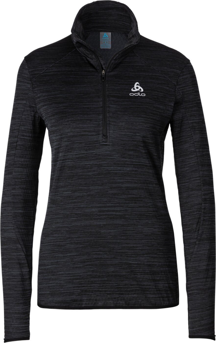 Odlo Langarmshirt Mid layer 1/2 zip STEAM black melange