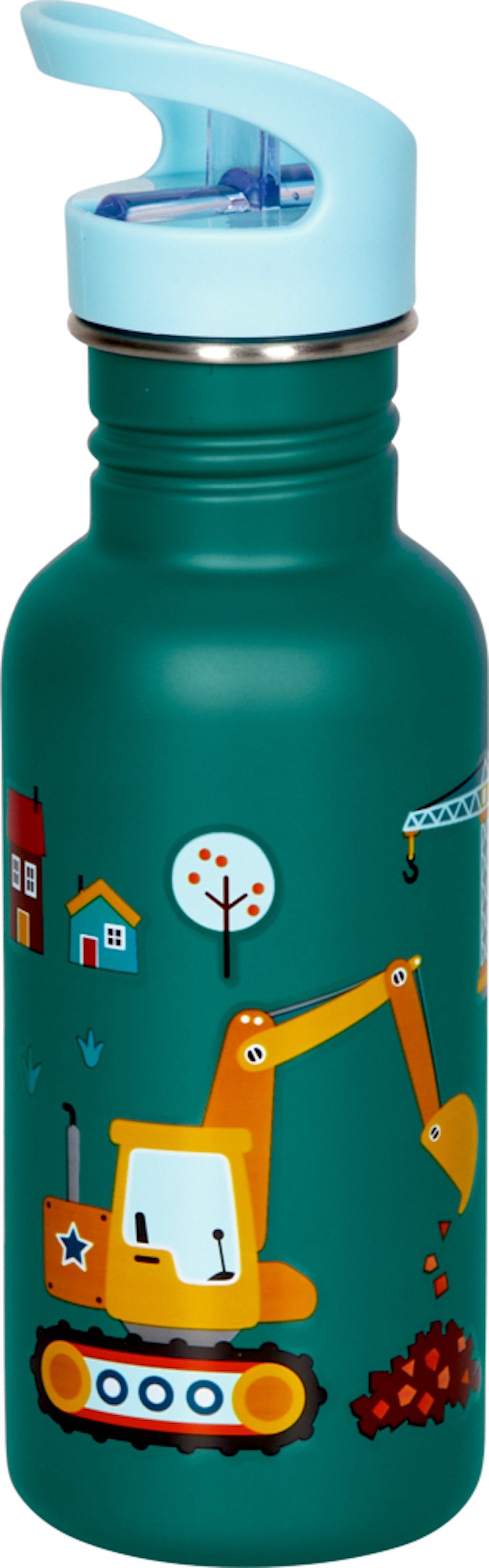 COPPENRATH DIE SPIEGELBURG Trinkflasche Edelstahlflasche Bagger ca. 0,5 l, Wenn ich mal groß bin, mit langlebig, sicherer Trinklösung