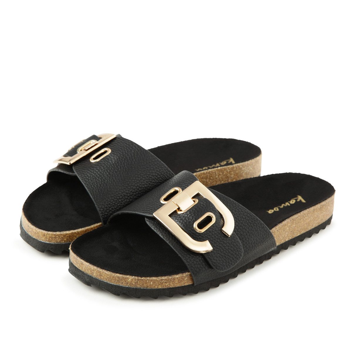 Kamoa Slipper Merit flach black Slipper