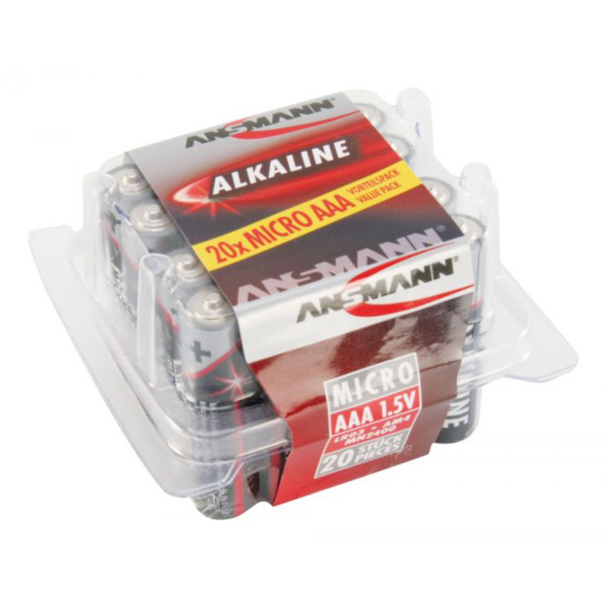 ANSMANN AG Ansmann Alkaline Red, Batterie, (20 Stück, AAA) Batterie