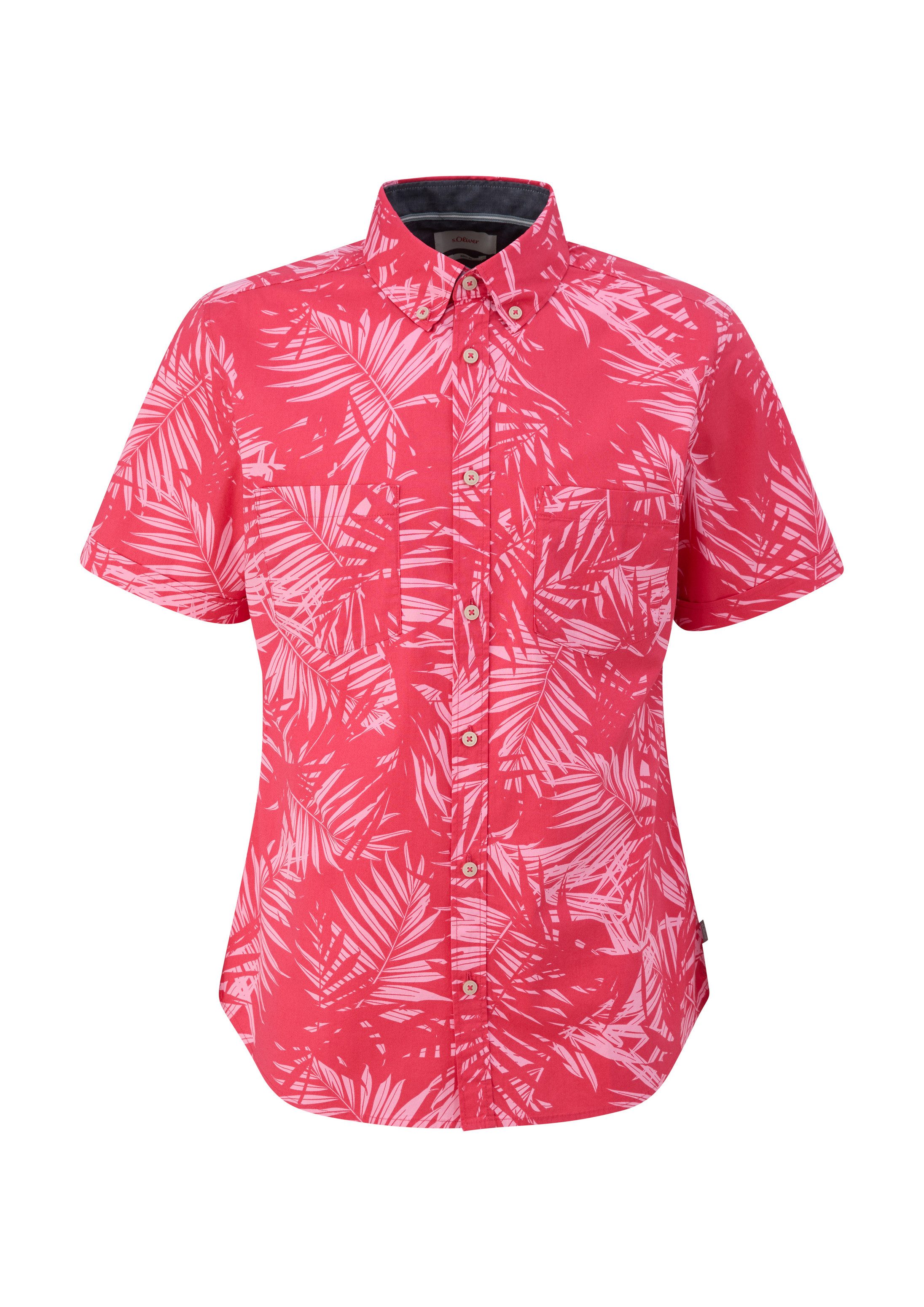 s.Oliver Kurzarmhemd Hemd Kurzarmhemd mit Button-Down-Kragen