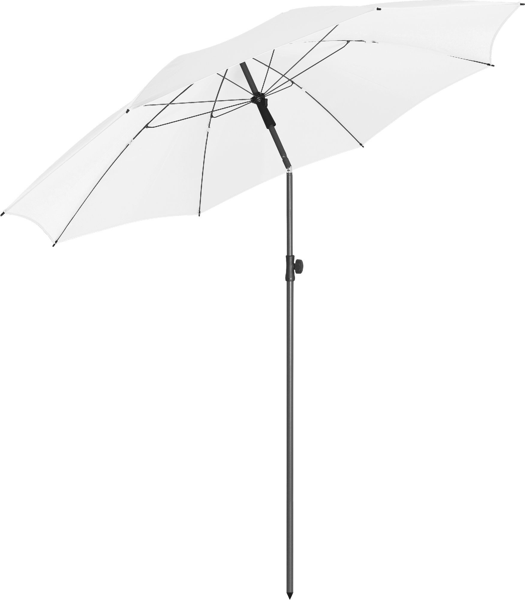 FARE Sonnenschirm L, Ø 200 cm, Titan-Finish, UPF 50+, höhenverstellbar, knickbar, Fiberglasschienen, Tragefutteral