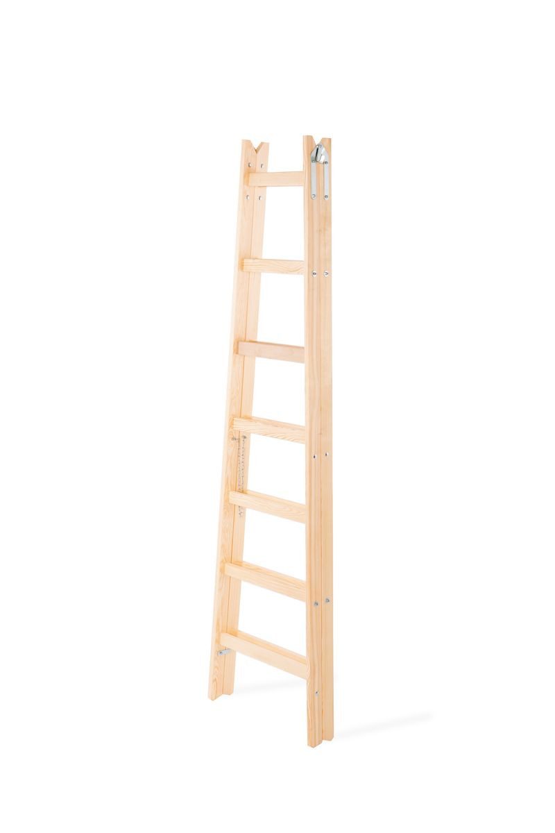 PROREGAL® Stehleiter Wood Double Giraffe Holz-Sprossen-Stehleiter mit Sicherheitsband (Leiter, Trittleiter, Bockleiter, Holzleiter, Sprossen-Doppellleiter), Meh – Bild 4 von 5