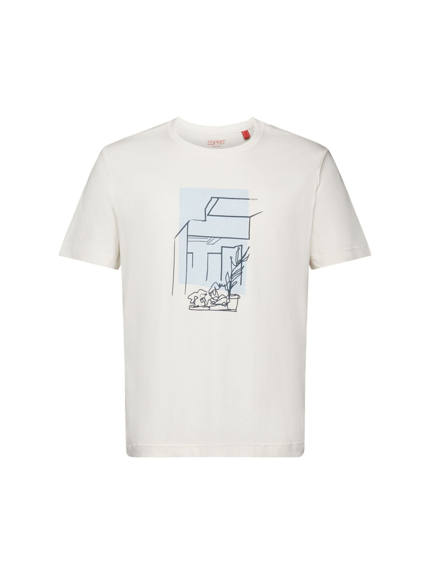 edc by Esprit T-Shirt T-Shirt mit Frontprint, 100% Baumwolle (1-tlg) ICE