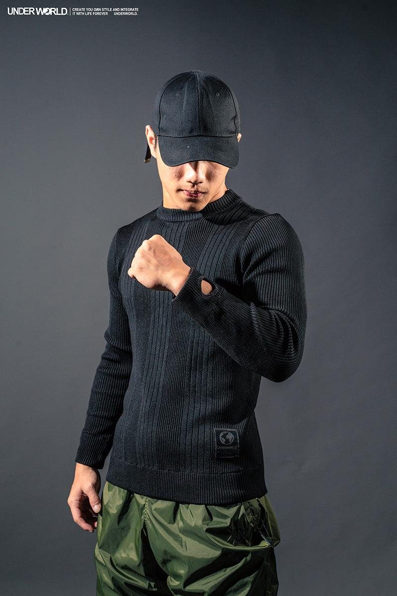 UNDERWORLD Rollkragenpullover UNDERWORLD Mockneck Sweater Schwarz Breakdance Pullover