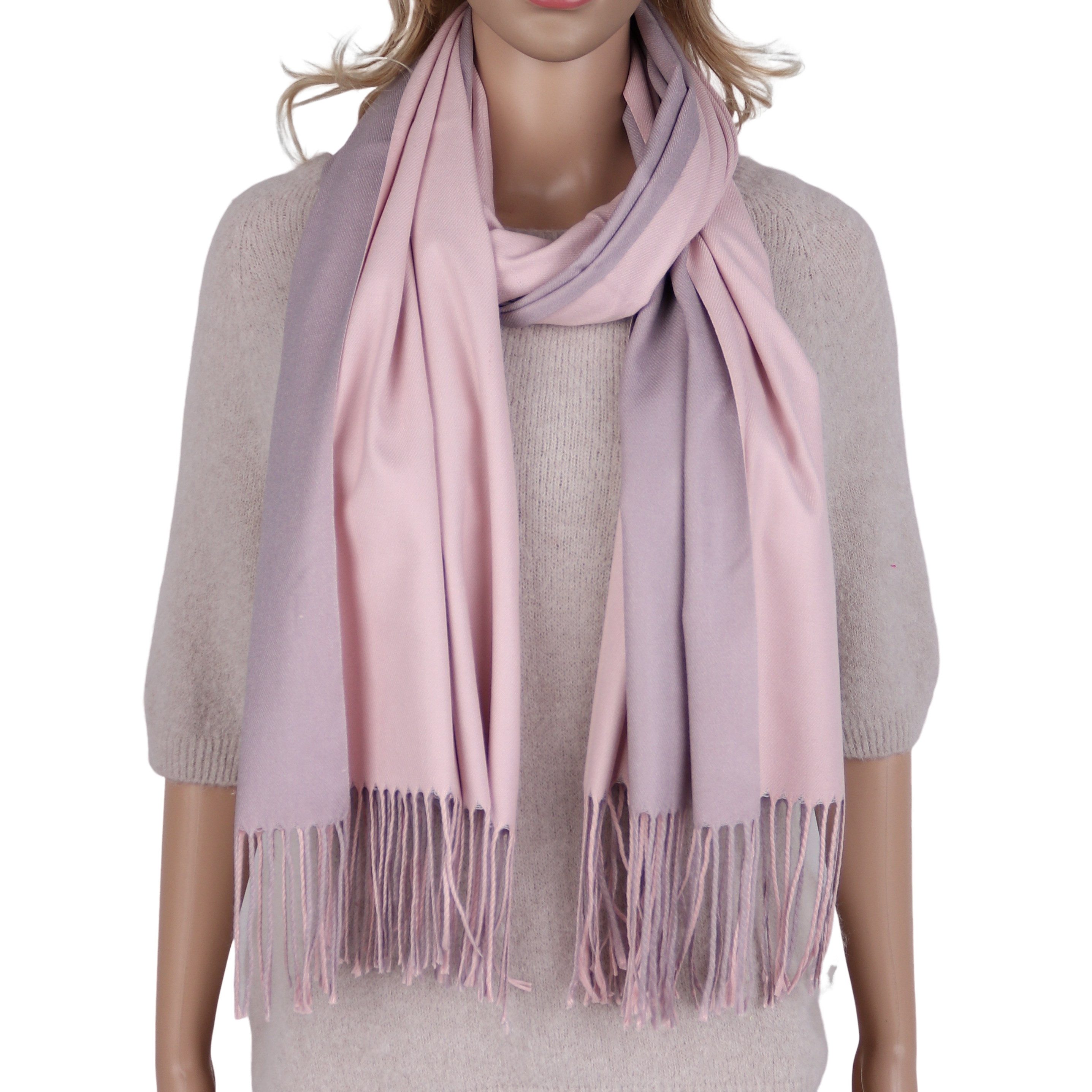MIRROSI Modeschal weicher und warmer Schal Unifarbe weiseitig tragbar, 70x180cm, (Klassische Uni-Farbe), Damen Halstuch ideal für Herbst und Winter