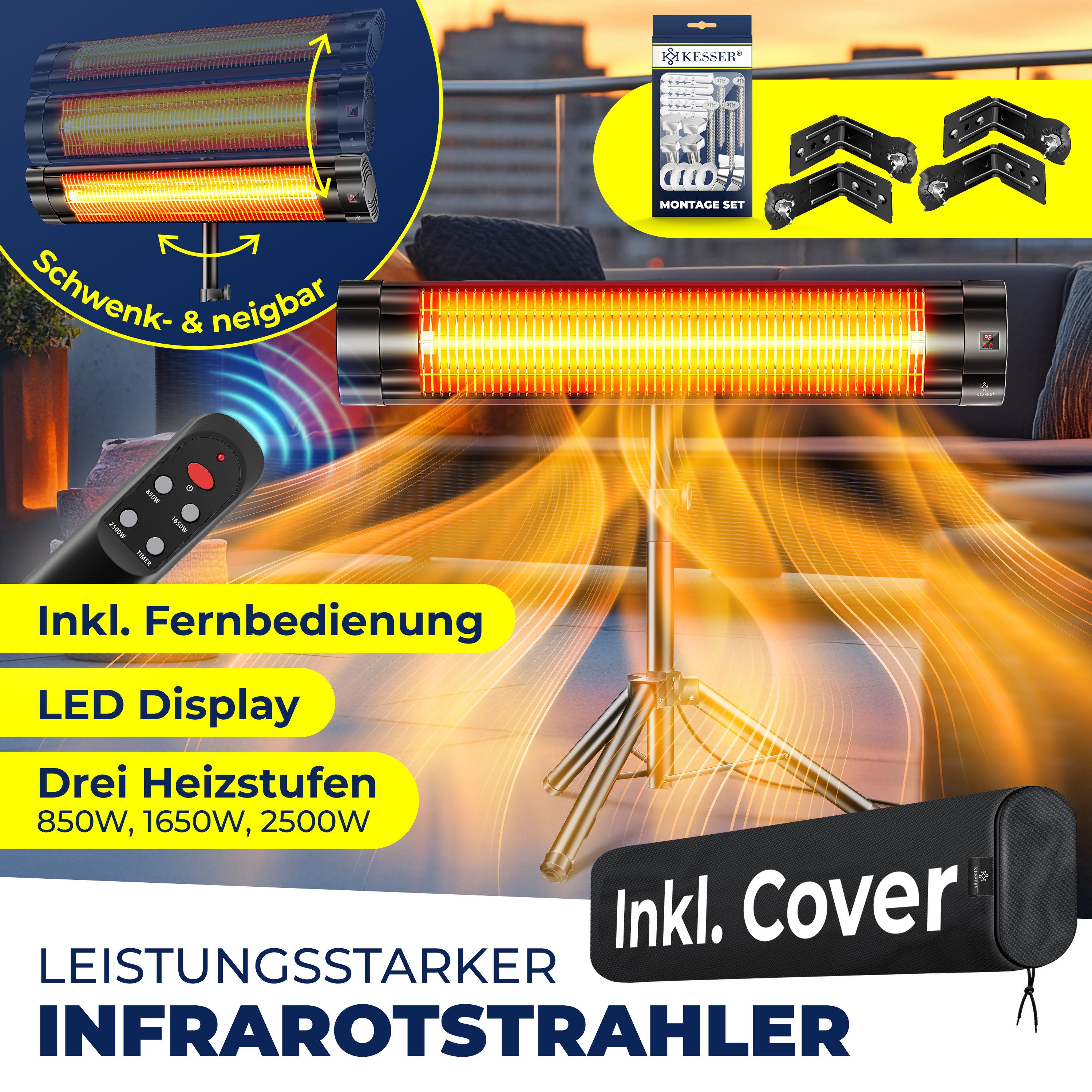 KESSER Infrarotstrahler, 2500 W, Infrarotstrahler Heizstrahler günstig online kaufen