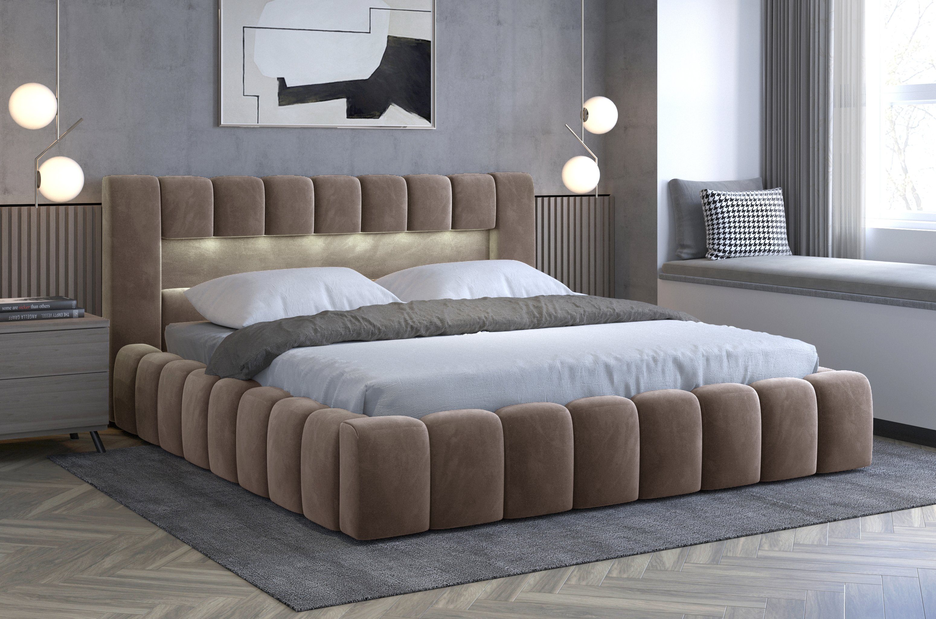 yourhouse24 Polsterbett Lamica Holzrahmen Bett Doppelbett günstig online kaufen