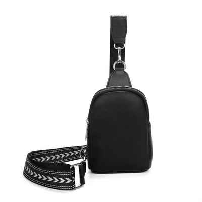 ITALYSHOP24 Schultertasche Damen Crossbody Bodybag Sling CrossOver Minibag, Fächer