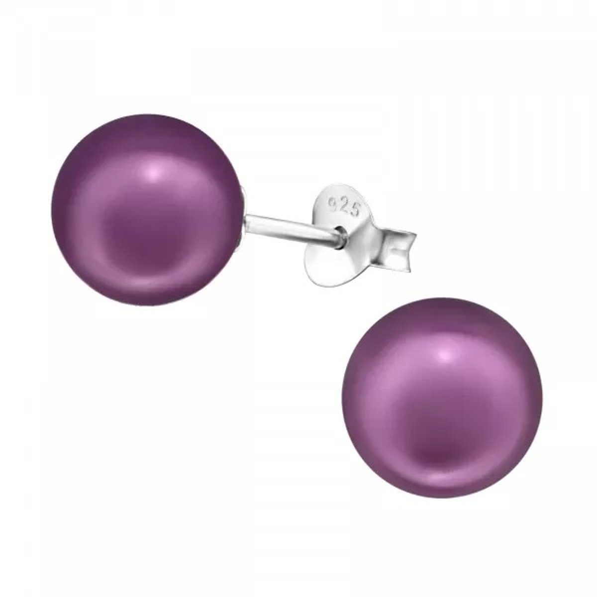 Paar Ohrstecker PERLE classic 8 mm lila, 2-tlg.