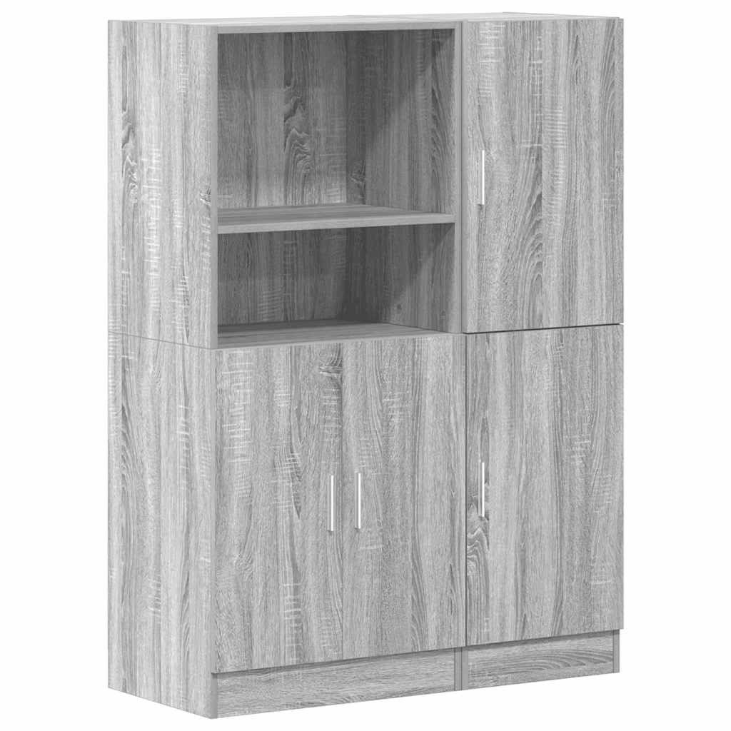 vidaXL Regal 2-tlg. Küchenschrank-Set Grau Sonoma günstig online kaufen